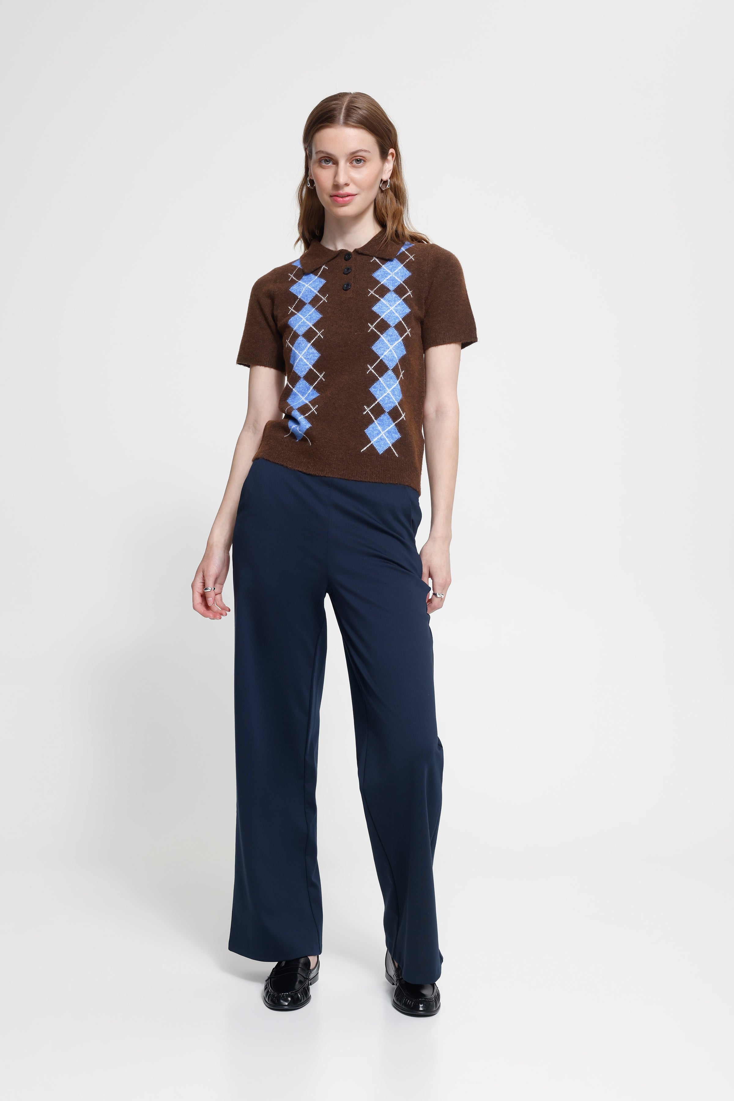 Dasila Chicory Argyle Sweater - 20126165