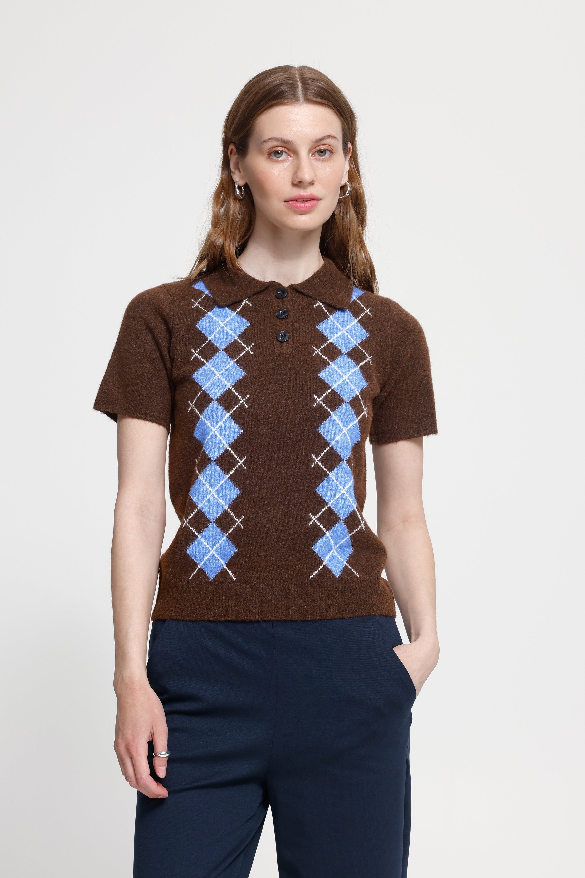 Dasila Chicory Argyle Sweater - 20126165