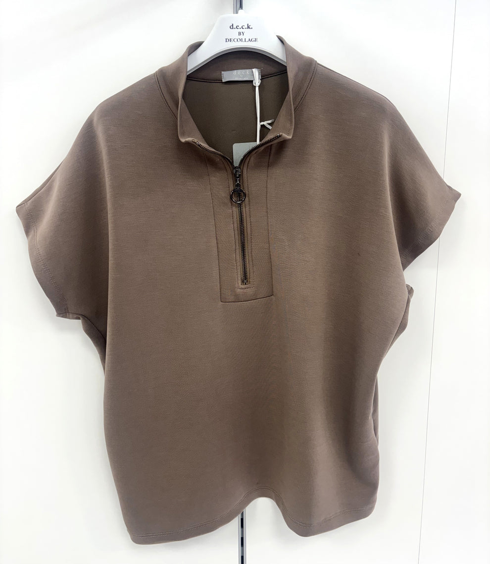 Taupe Quarter Zip Top - 20337