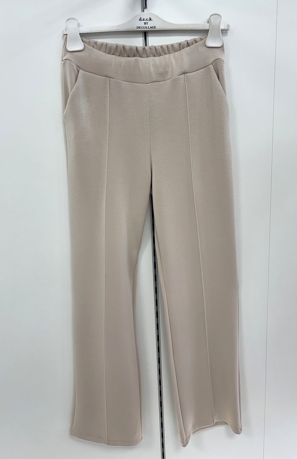 Beige Slim Pull On Trousers - 20348
