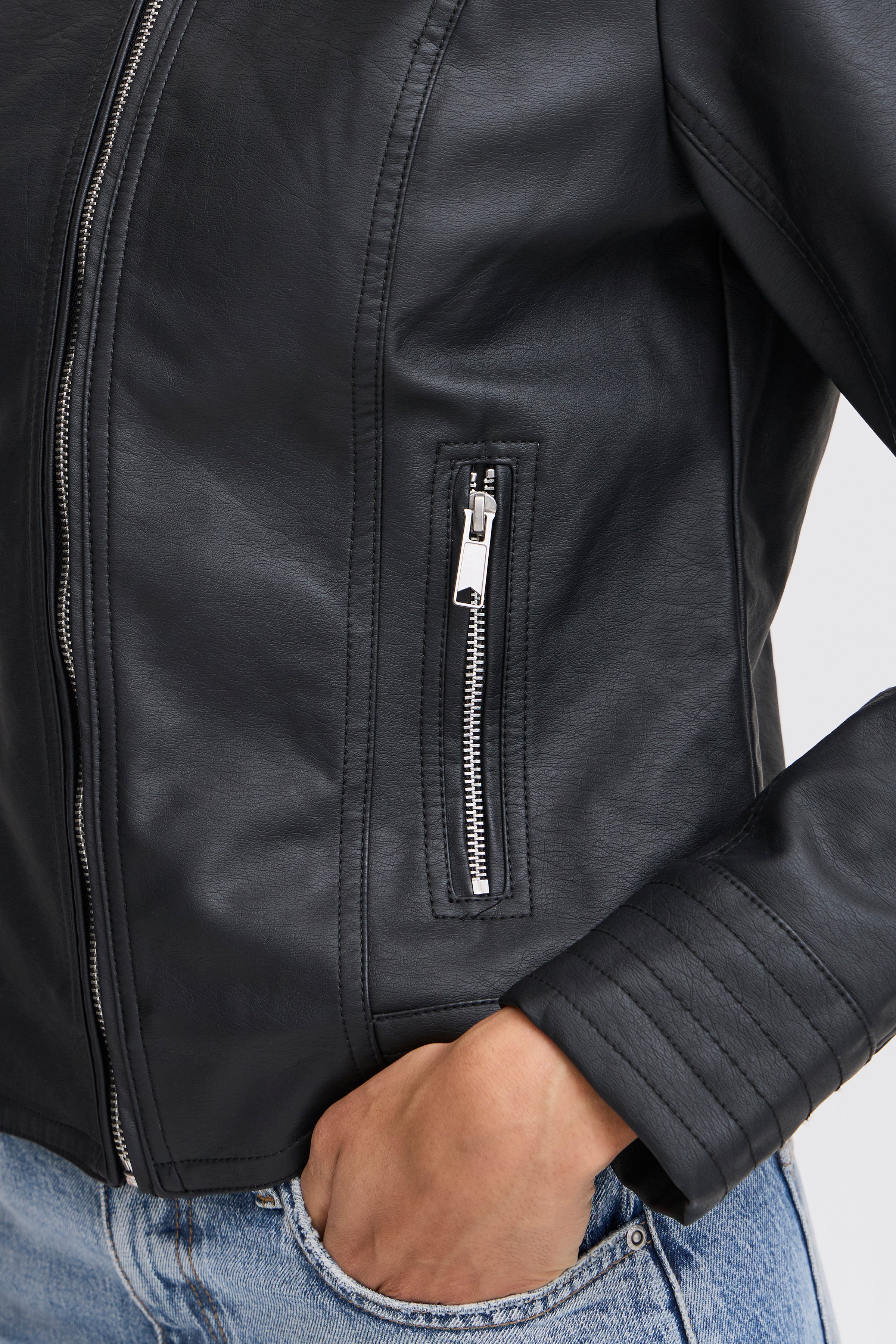 Acom Black Faux Leather Jacket - 20809396