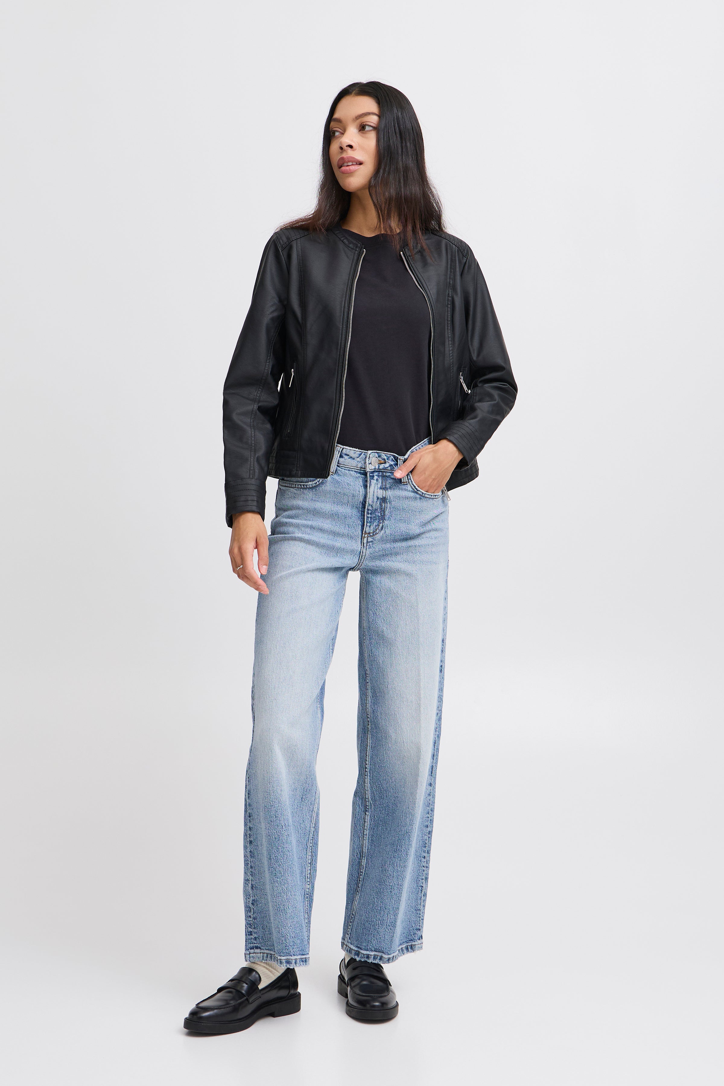 Acom Black Faux Leather Jacket - 20809396