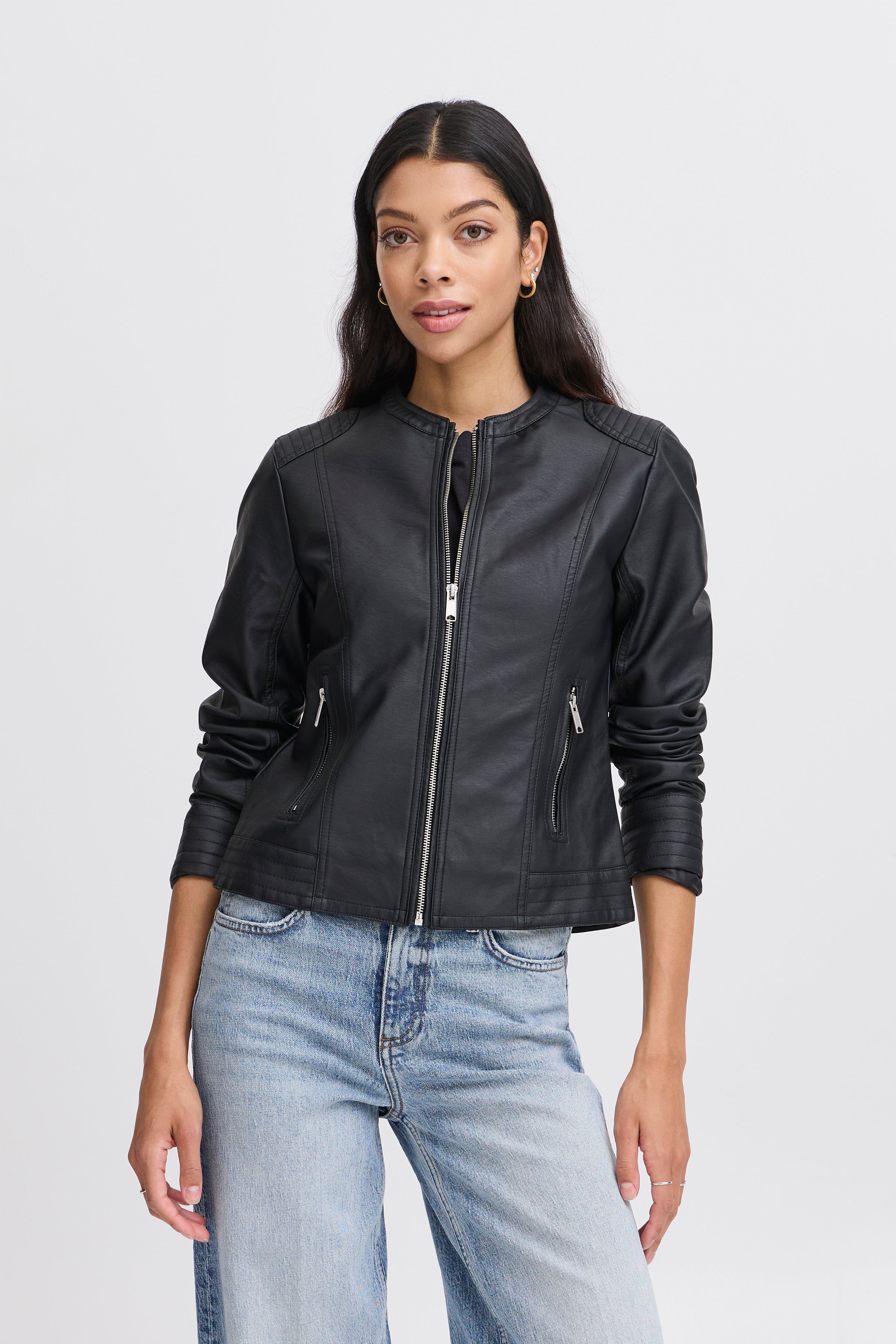 Acom Black Faux Leather Jacket - 20809396