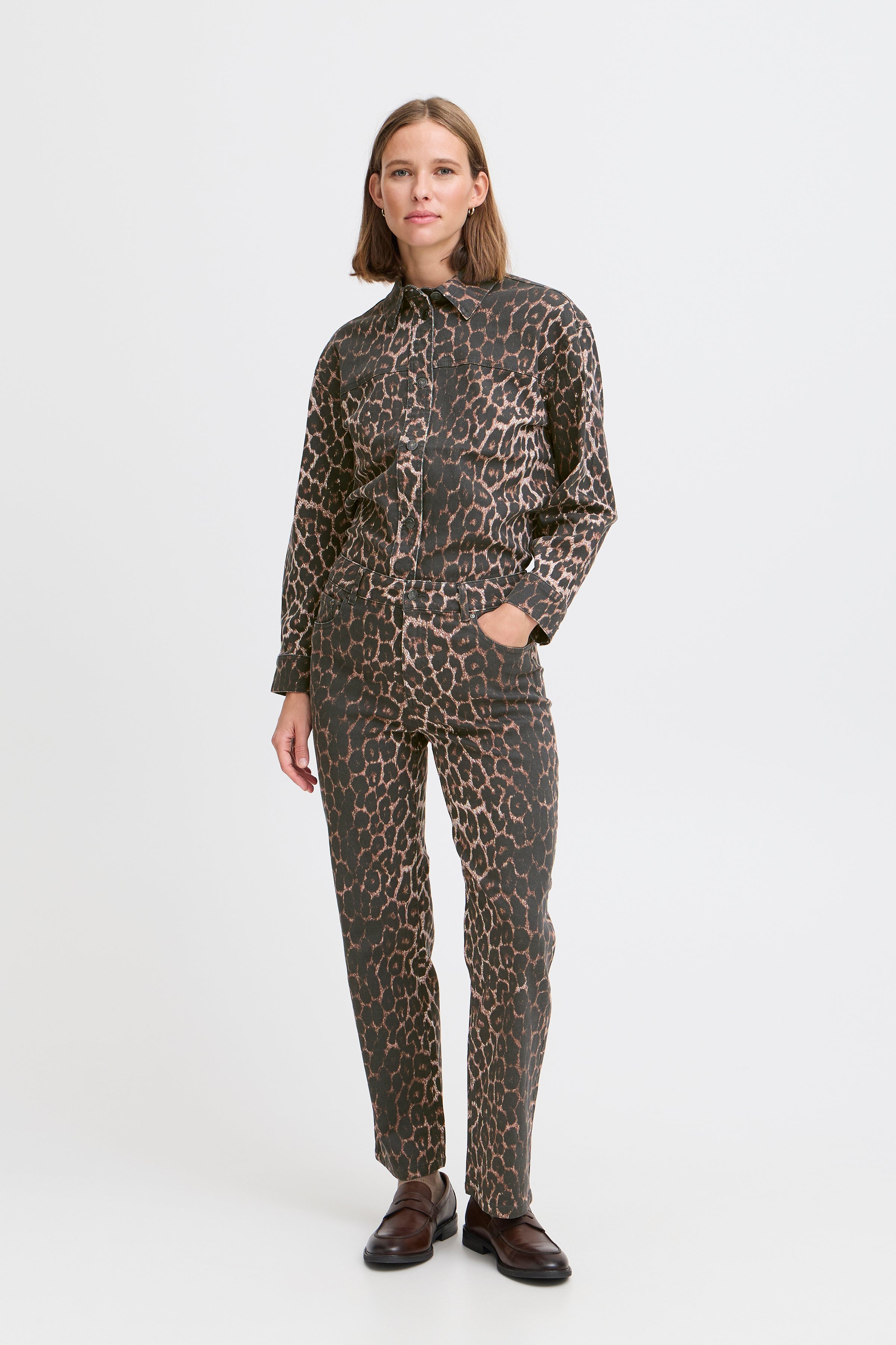 Kenna Leopard Print Jeans - 20817019