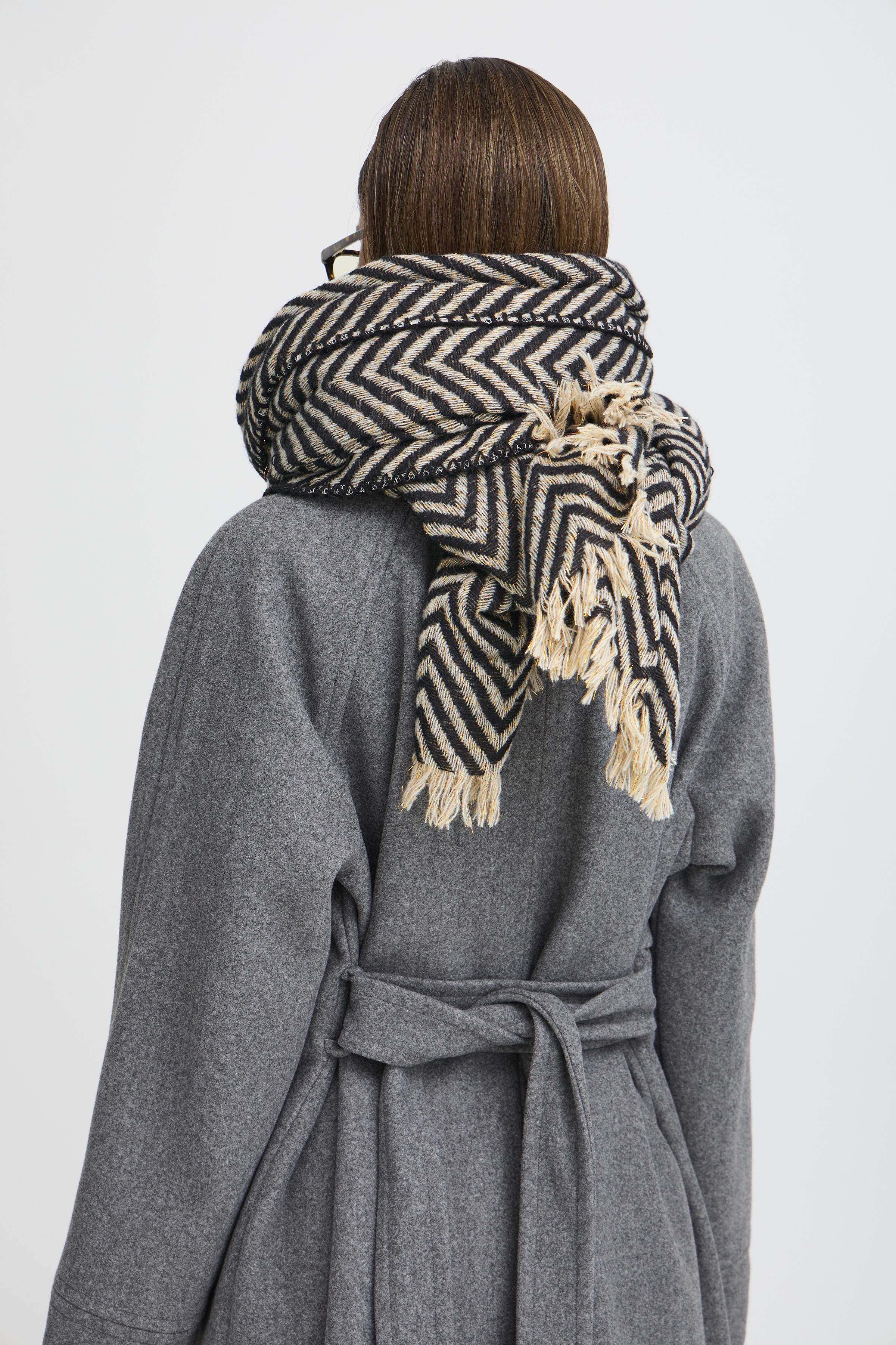 Wetallic Black Mix Scarf - 20817257
