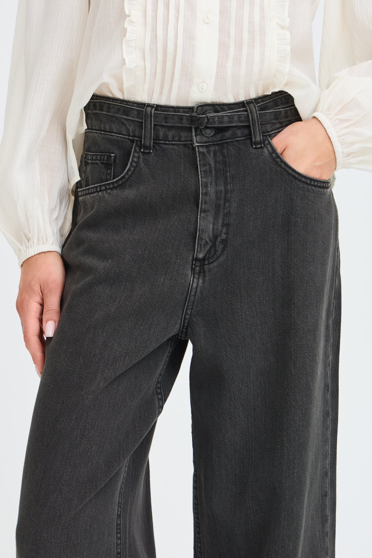 Kimu Black Belt Jeans - 20819286