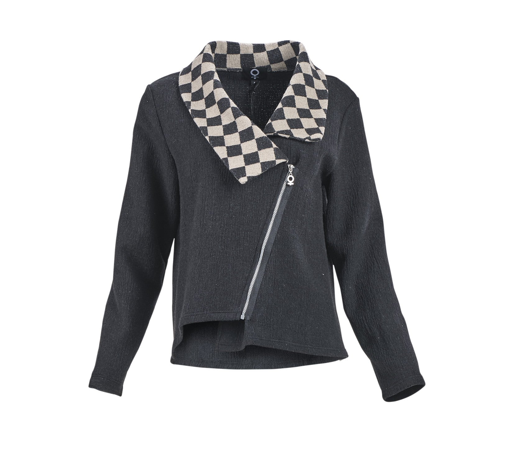Black Check Crincle Jacket - 2132