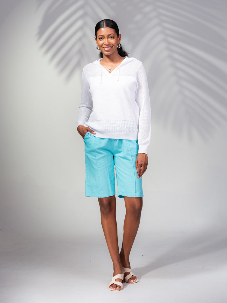 White Hooded Sweater - A45465