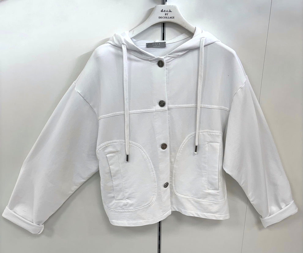 White Hooded Jacket - 225639