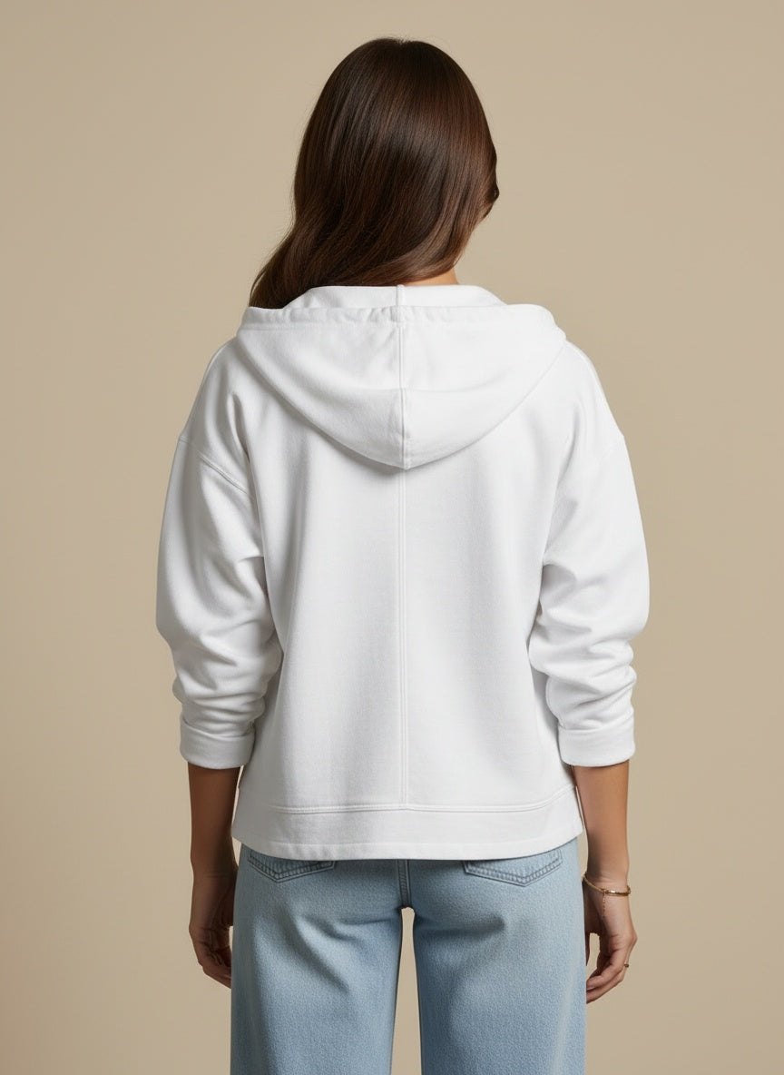 White Hooded Jacket - 225639