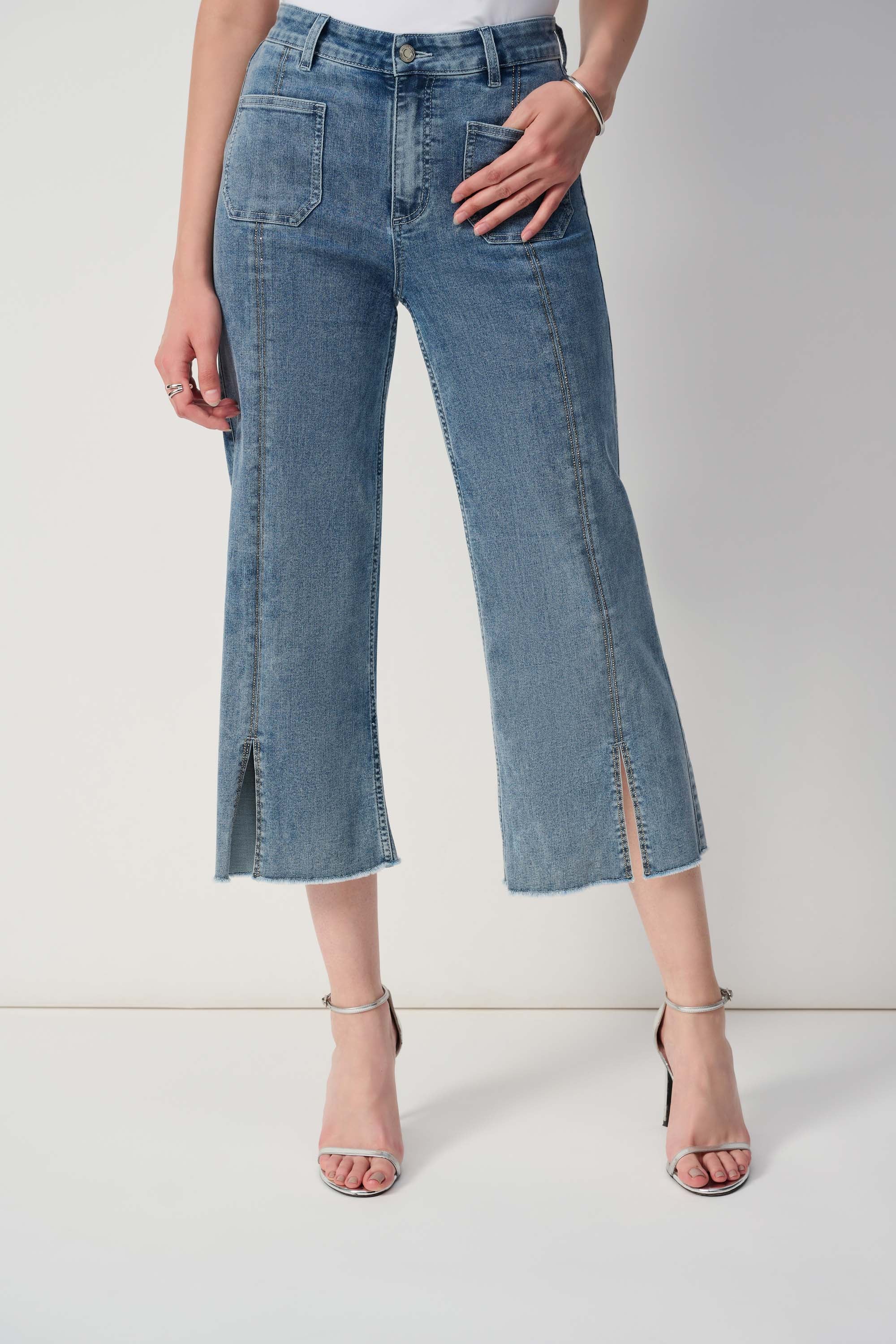 Split Hem Shimmer Jeans 241903