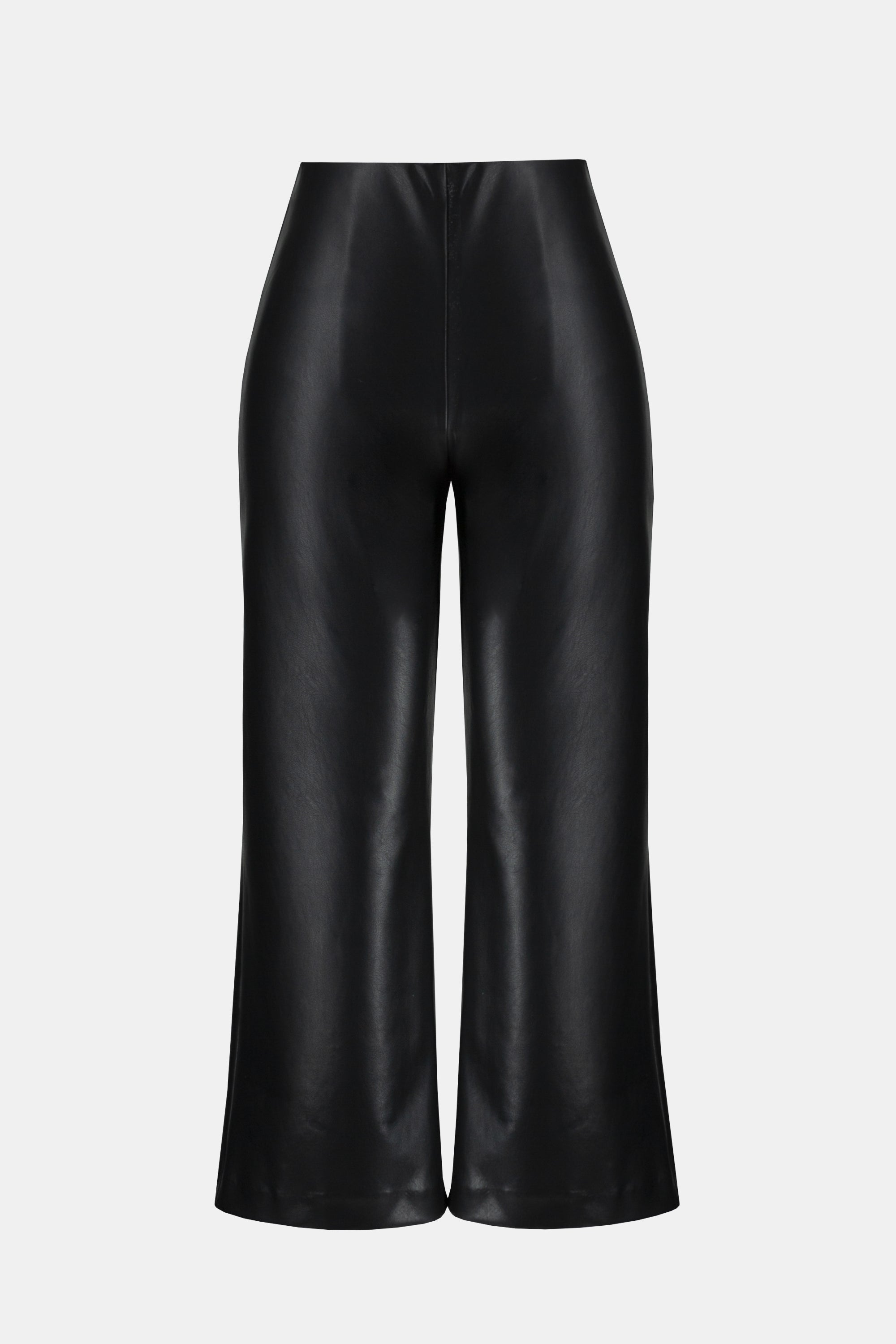 Cropped Faux Leather Pants - 243042