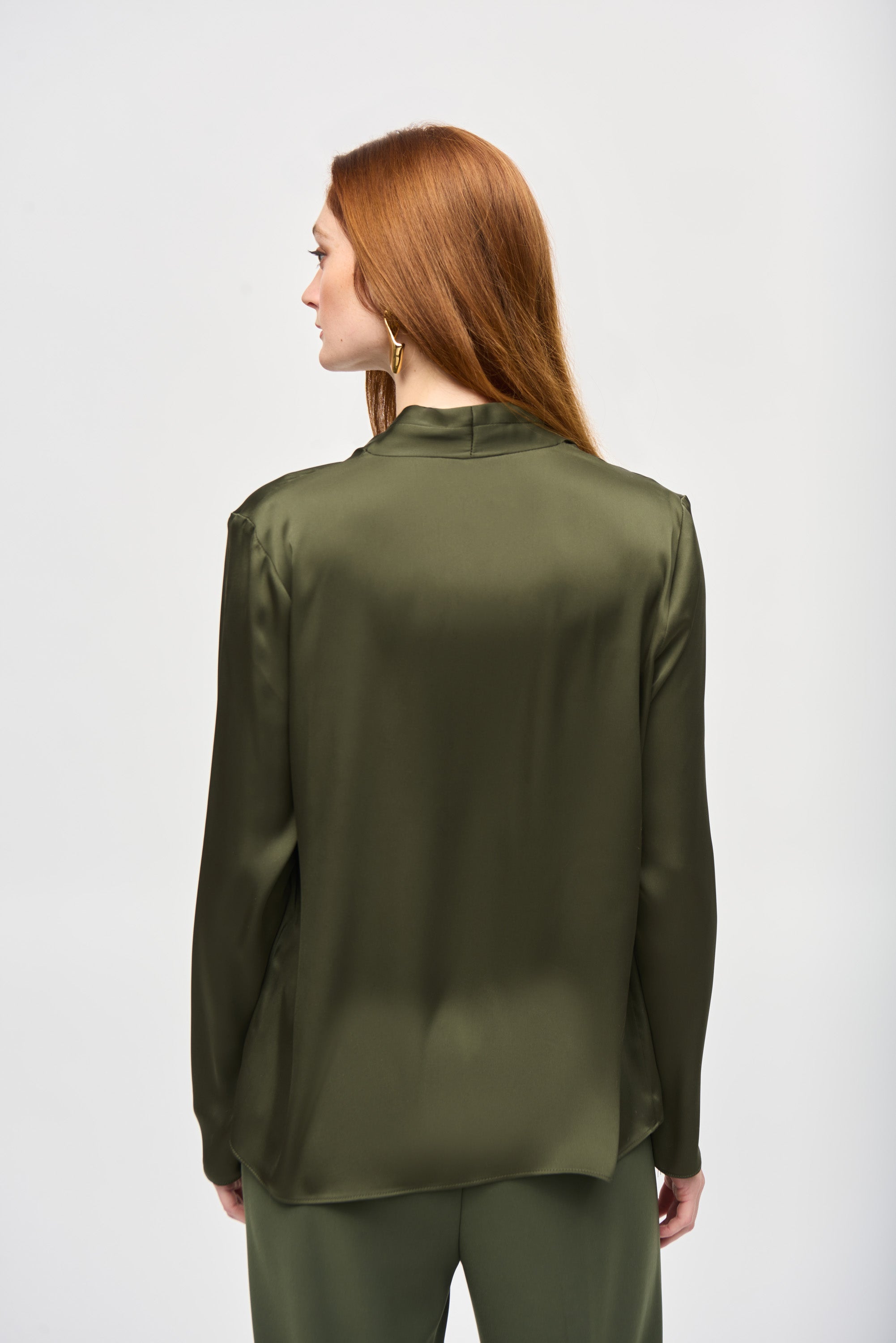 V Neck Silky Blouse - 243057