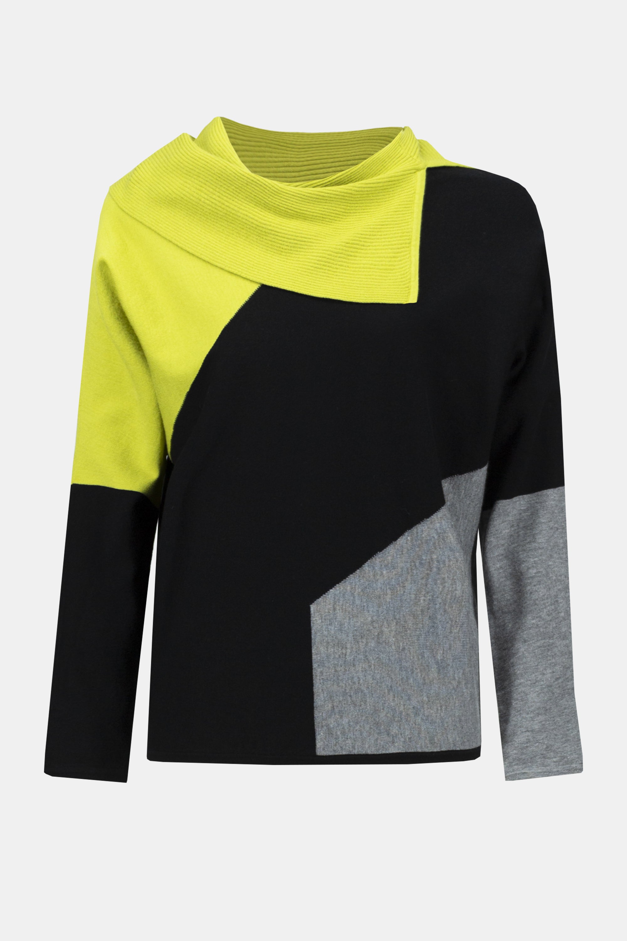 Colourblock Split Neck Sweater - 243941