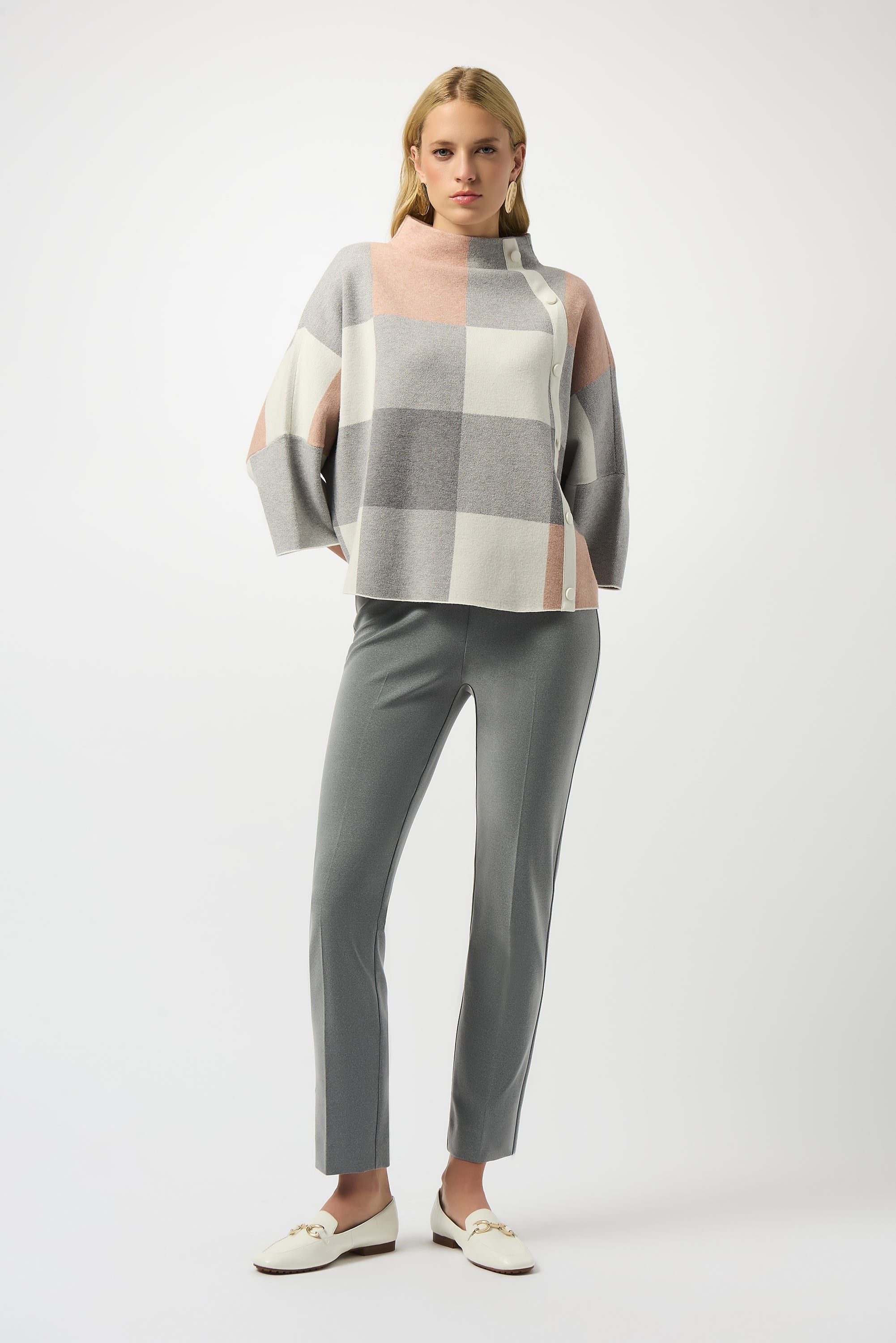 Rose Multi Check Sweater - 243948F25