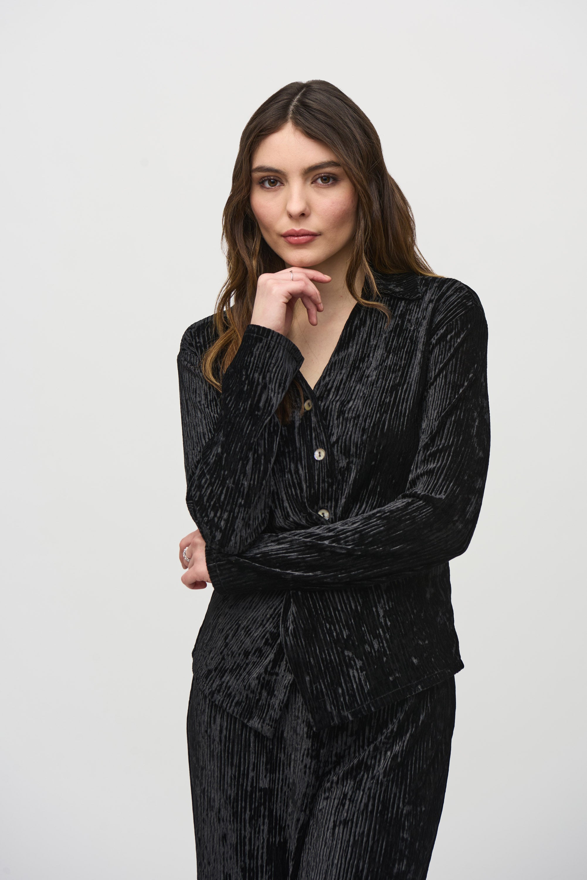 Black Soft Cord Shirt - 244156