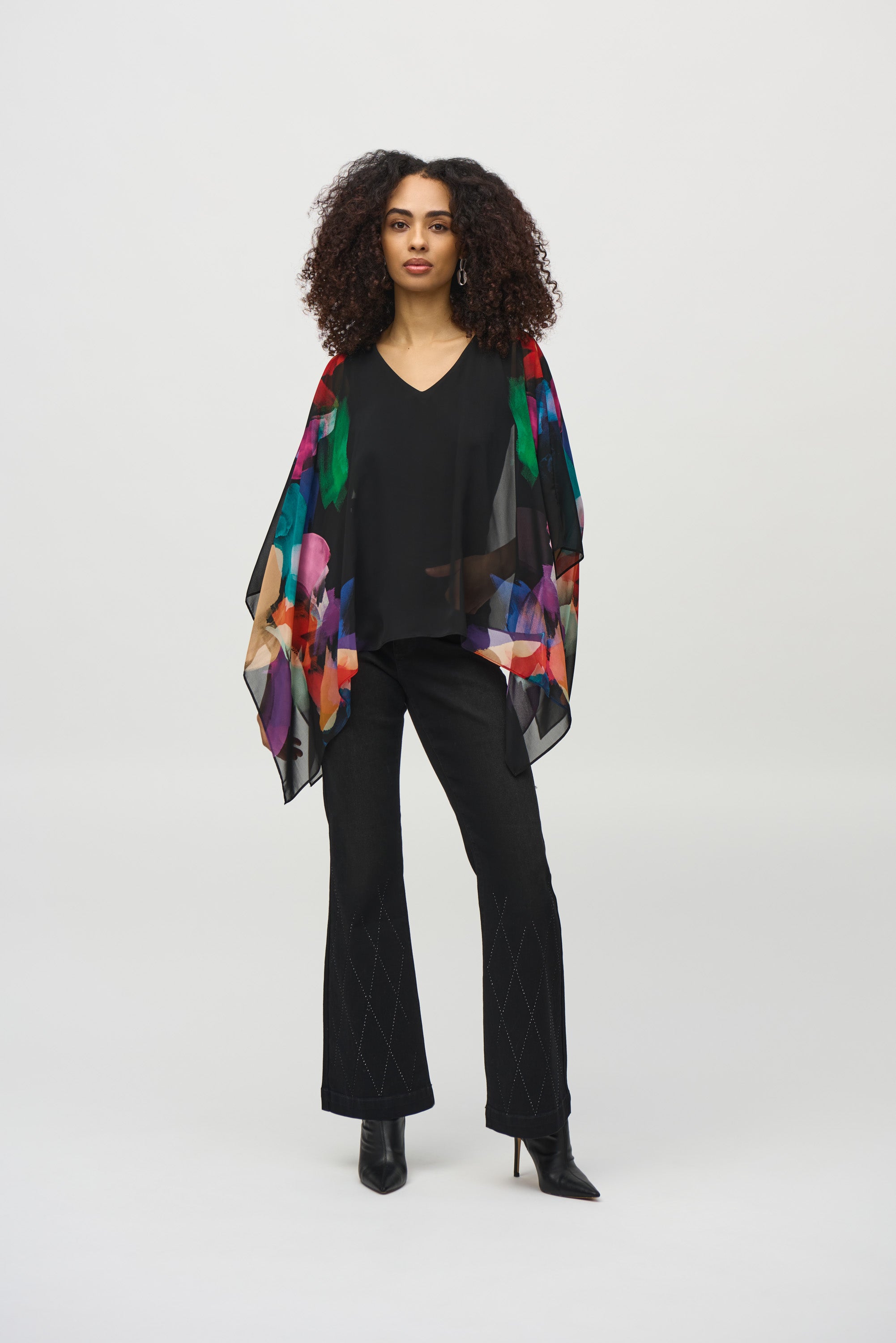 Multi Colour Chiffon Top - 244174