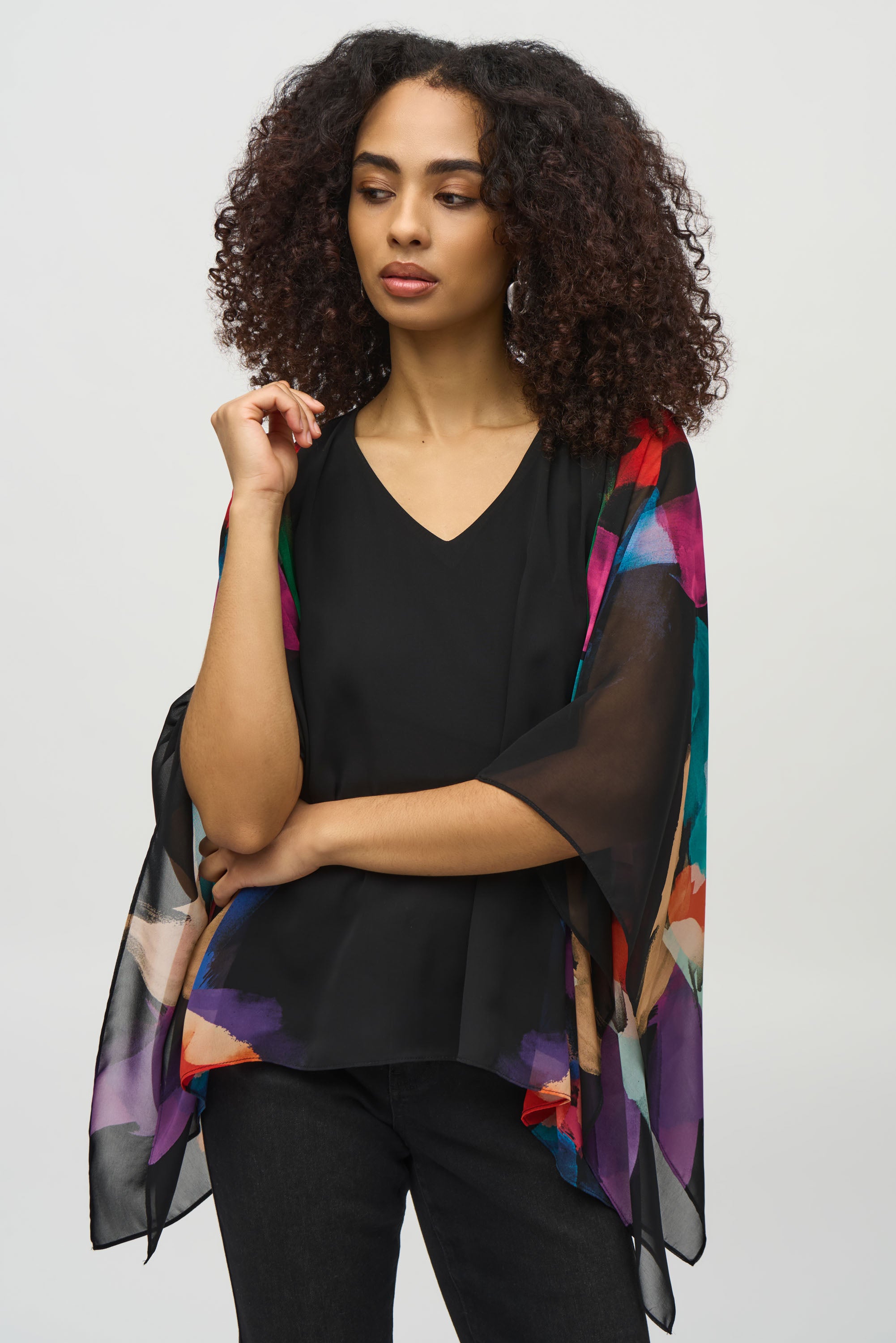 Multi Colour Chiffon Top - 244174