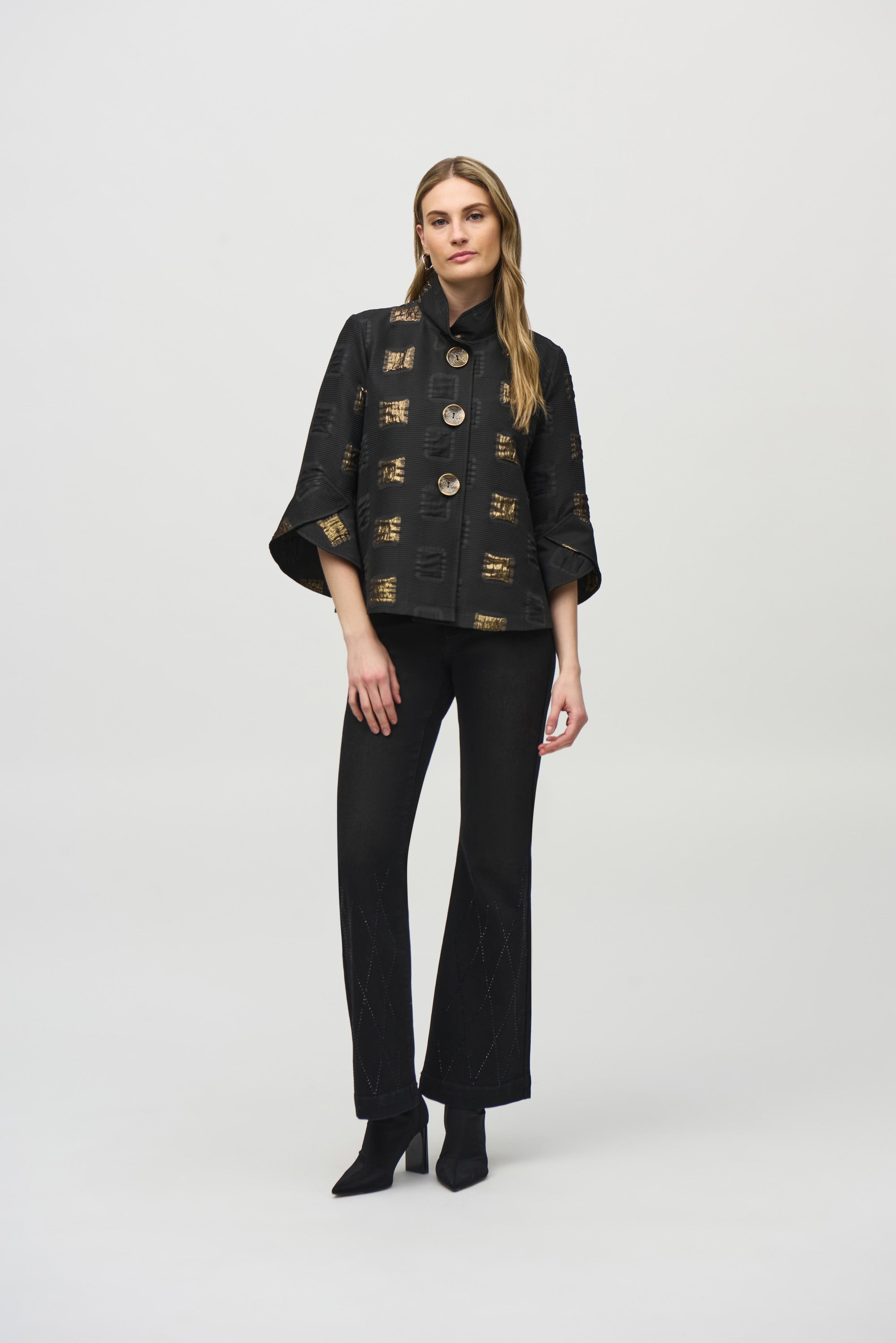 Black & Gold Swing Jacket - 244205