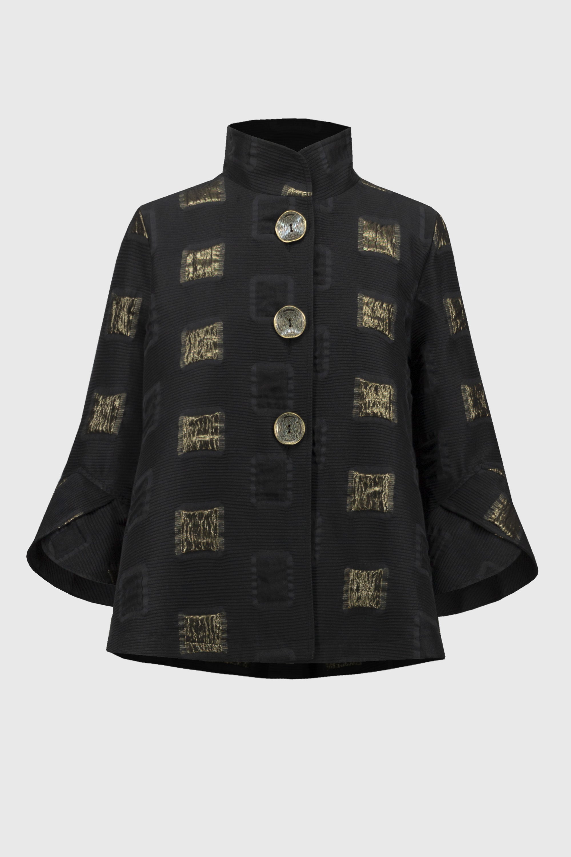 Black & Gold Swing Jacket - 244205