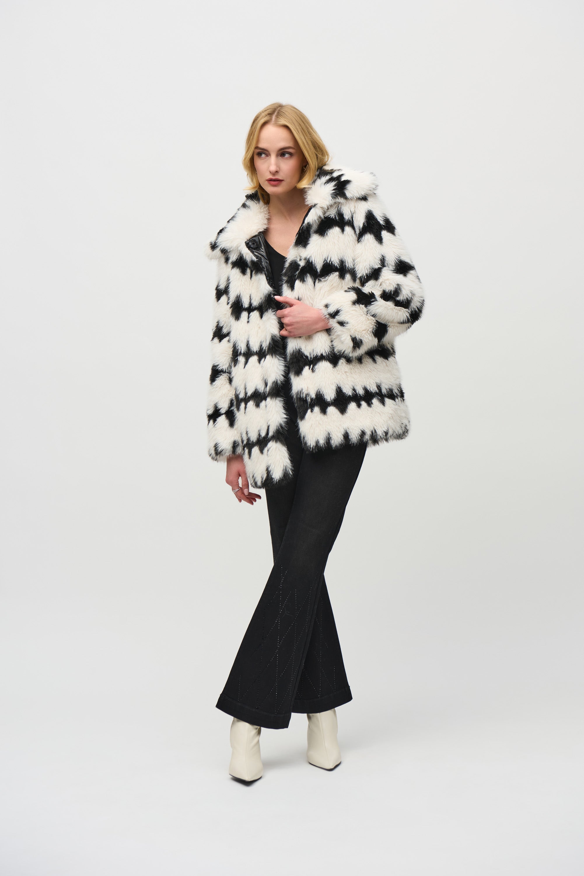 Vanilla & Black Reversible Coat - 244900