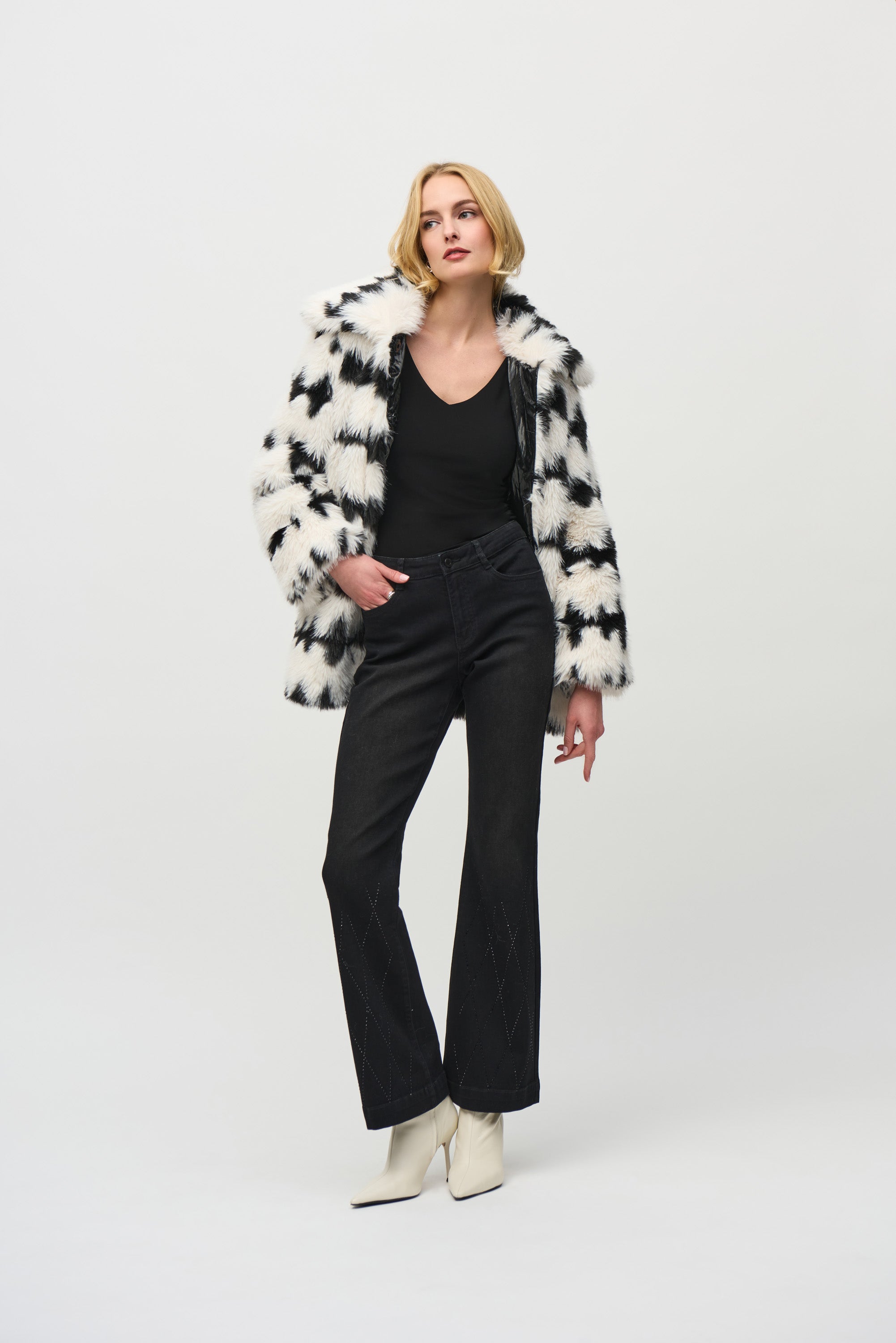 Vanilla & Black Reversible Coat - 244900