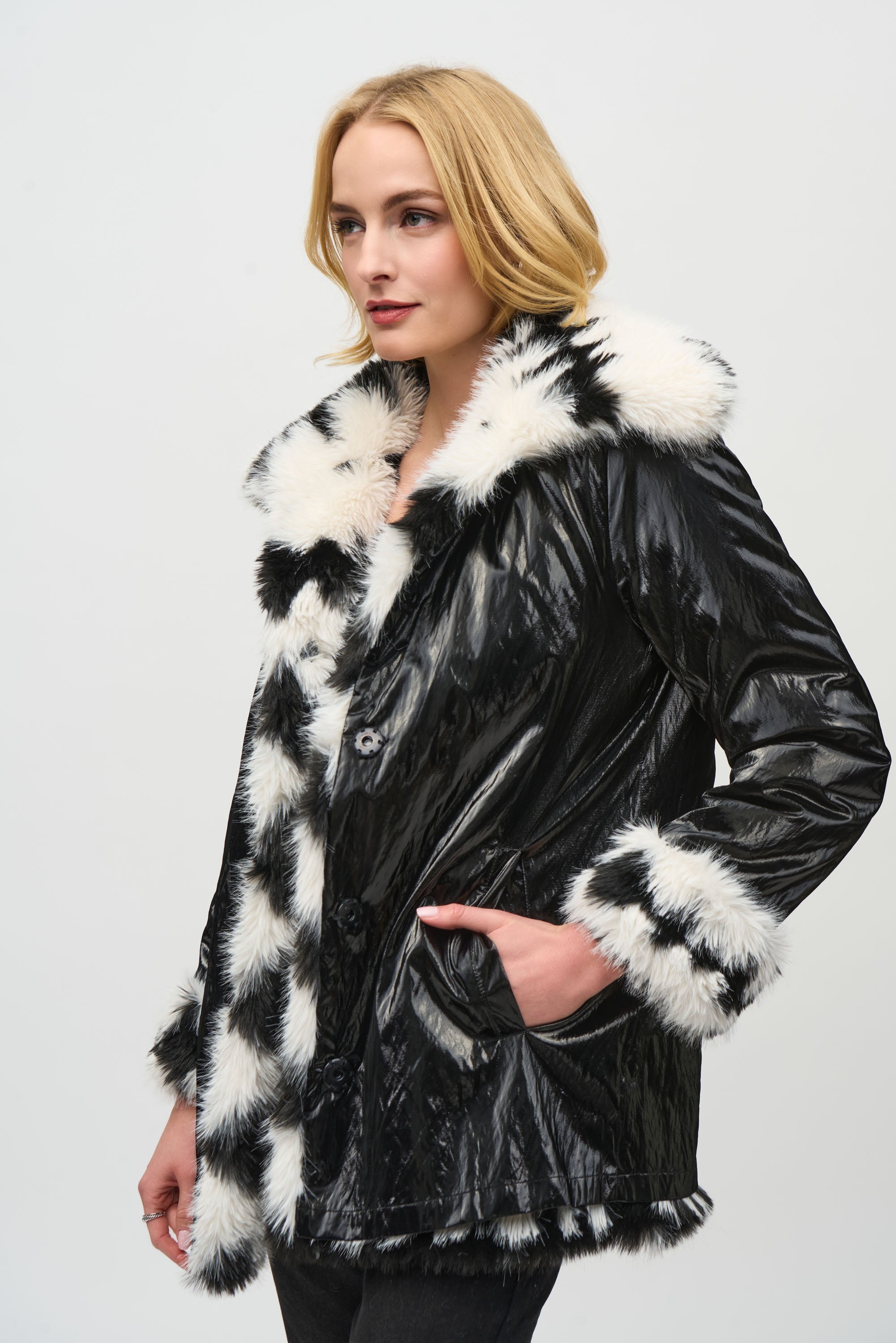 Vanilla & Black Reversible Coat - 244900