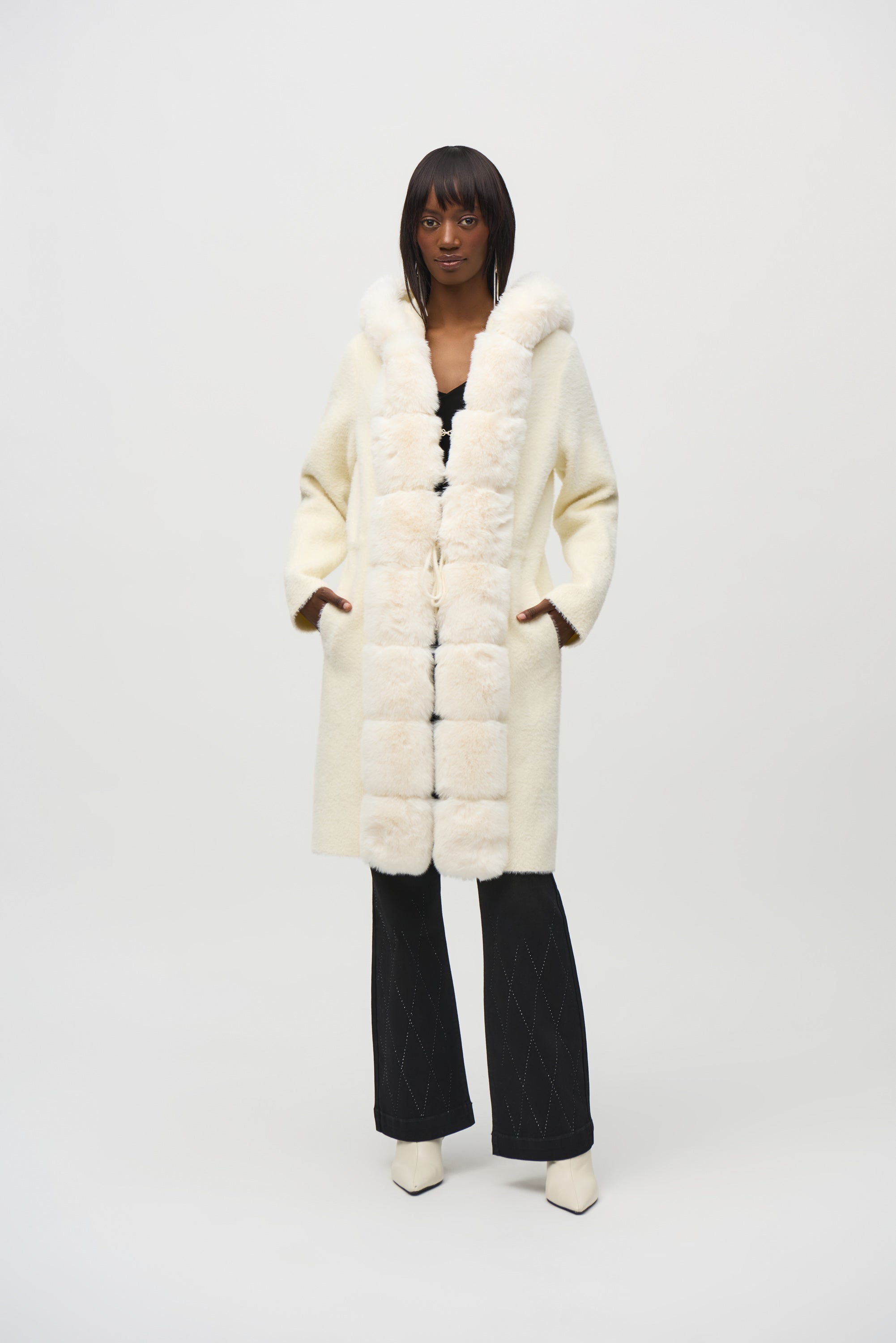 Vanilla Fur Trim Coat - 244929
