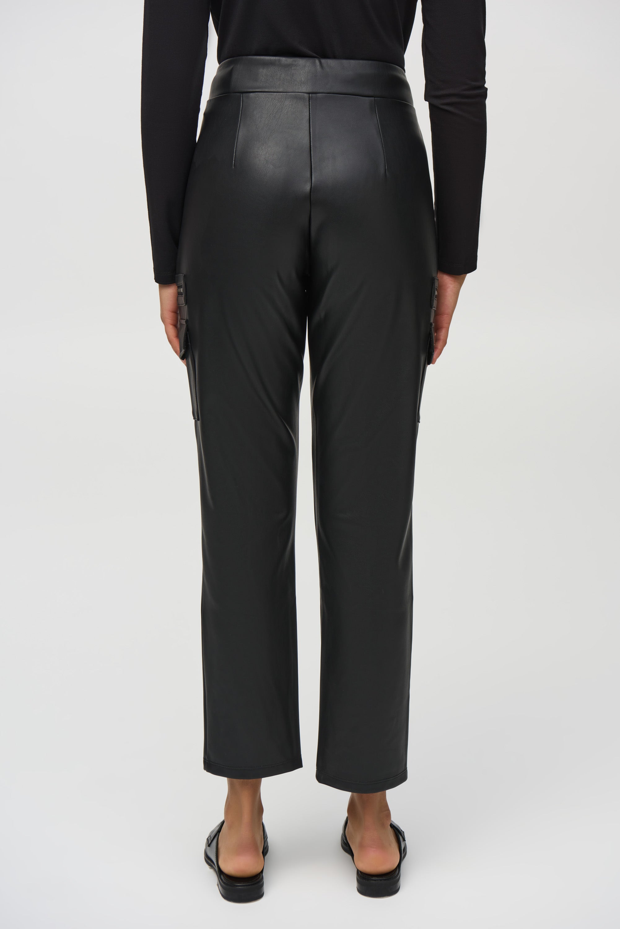 Black Faux Leather Trousers - 244939