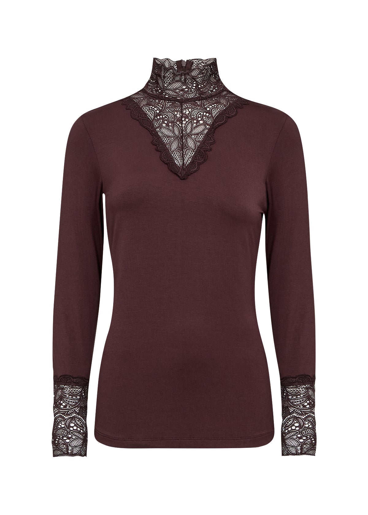 Marica 20 Chocolate Plum Lace Poloneck - 24941
