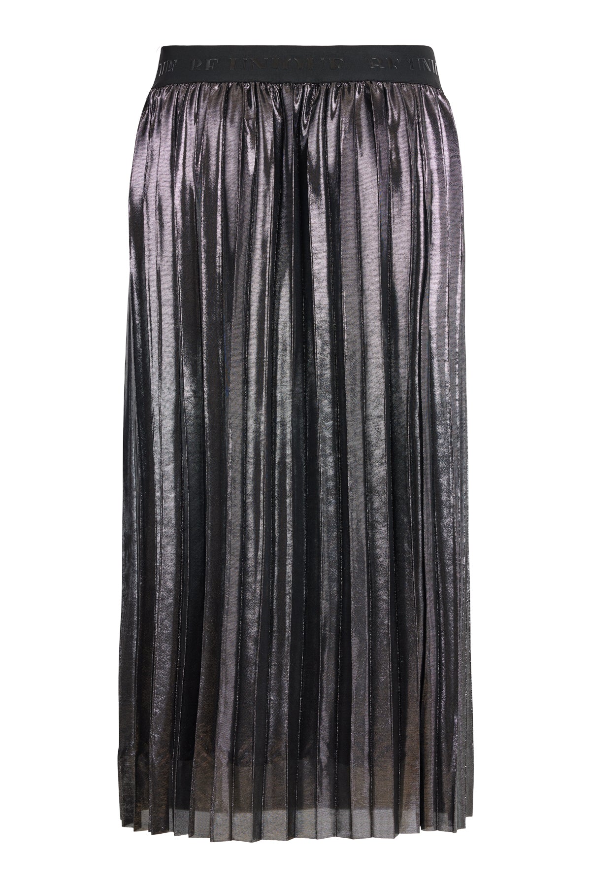 Black Metallic Pleat Skirt - 65047