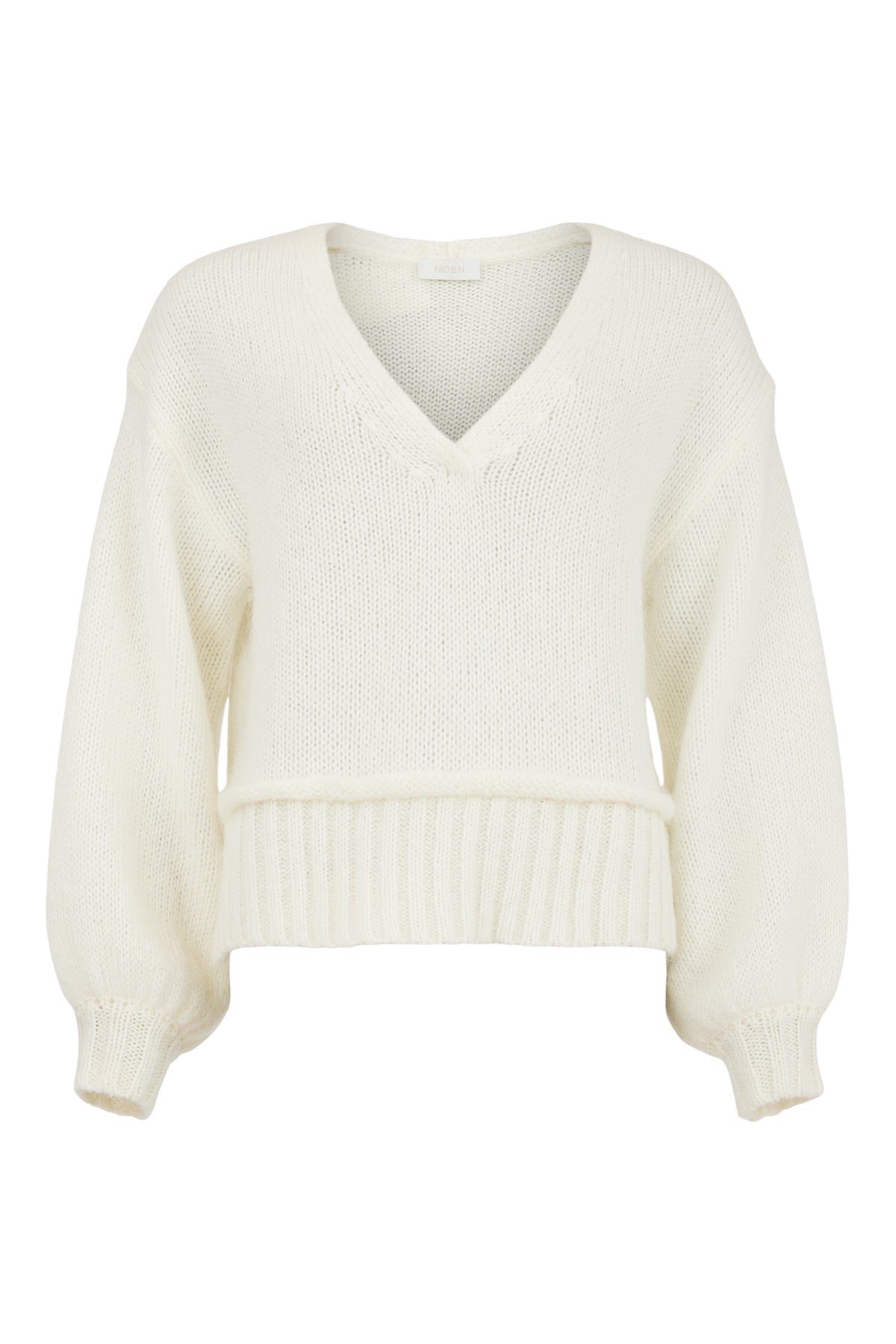 Cream V Neck Sweater - 83666