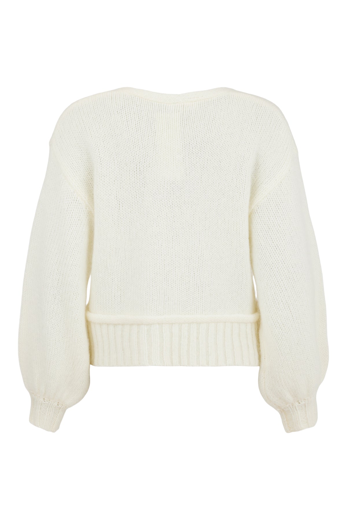 Cream V Neck Sweater - 83666