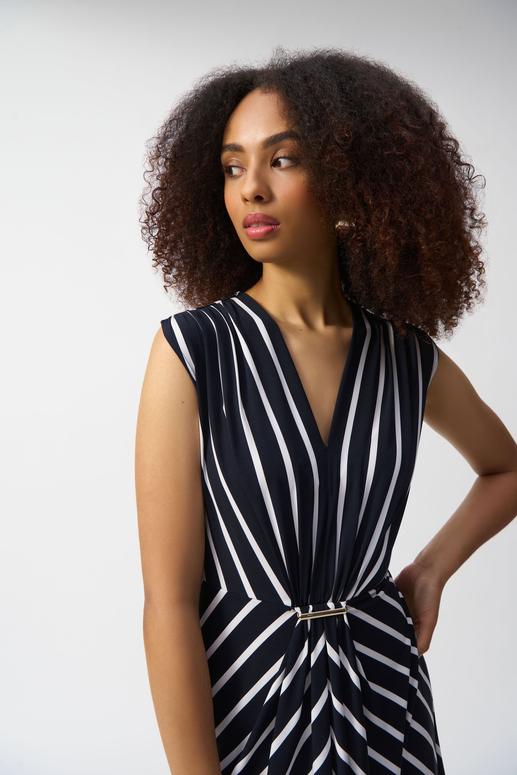 Midnight Blue/Vanilla Stripe Dress- 251295X