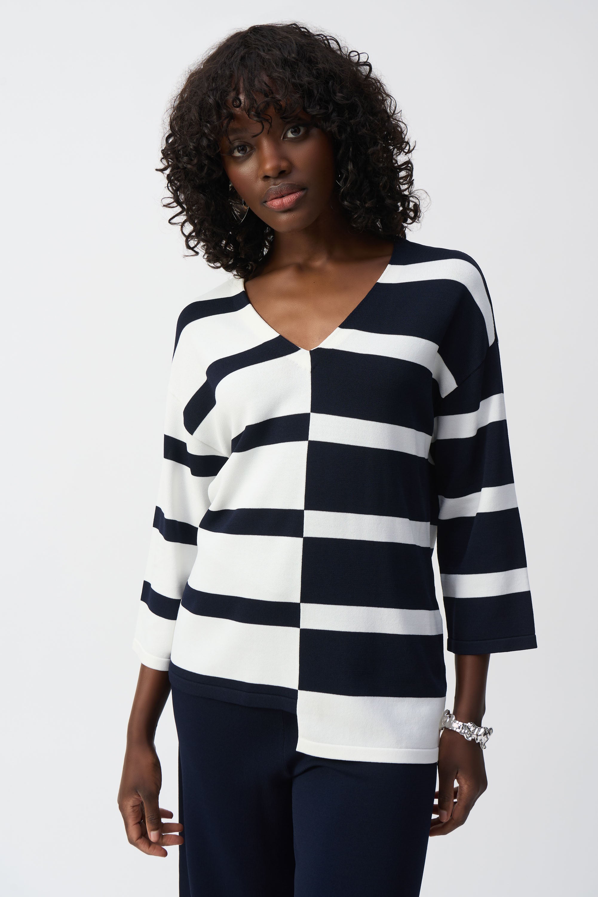 Midnight Blue/Vanilla Stripe Sweater - 251914