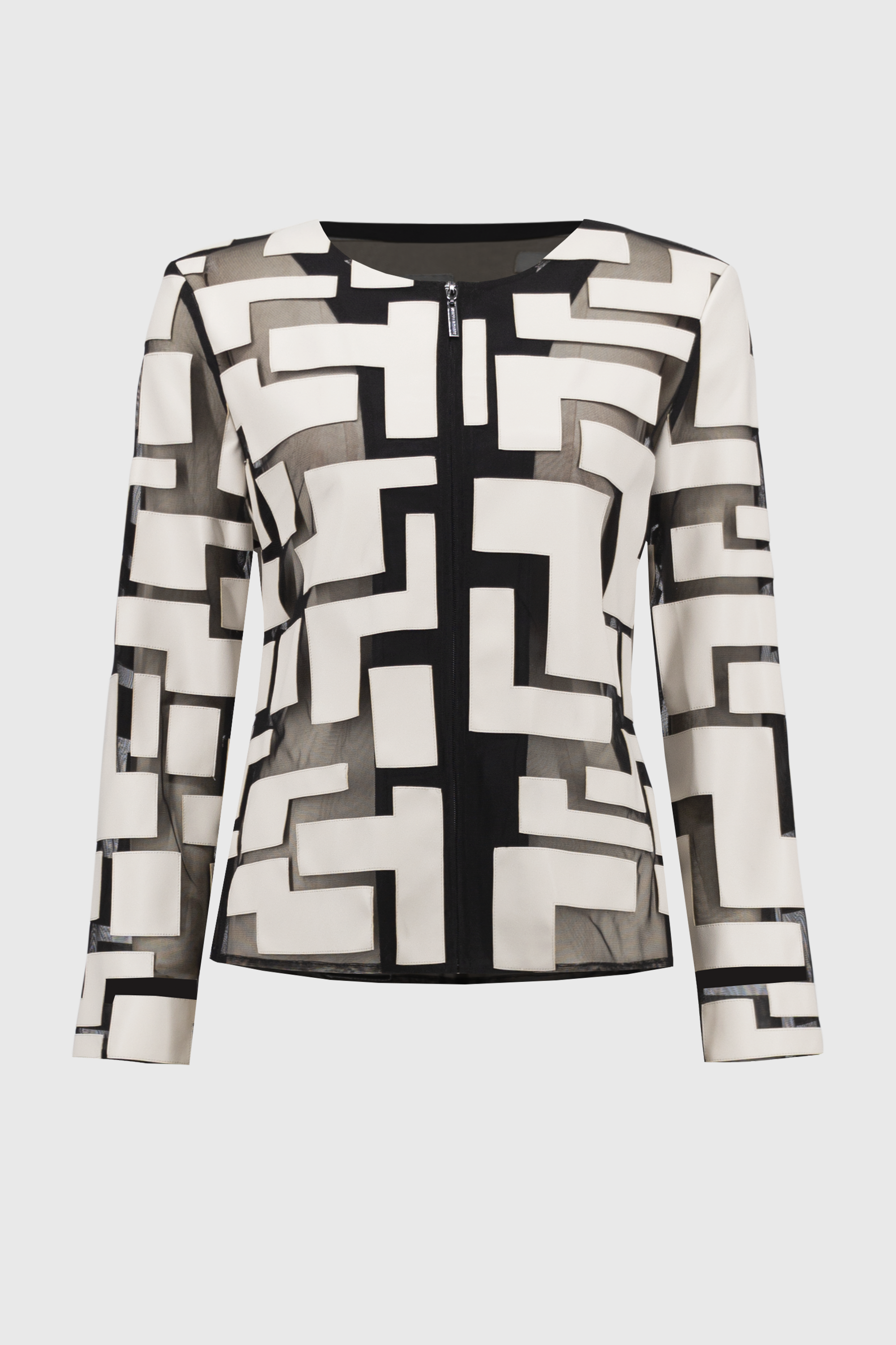 Vanilla/Black Geometric Jacket - 251932