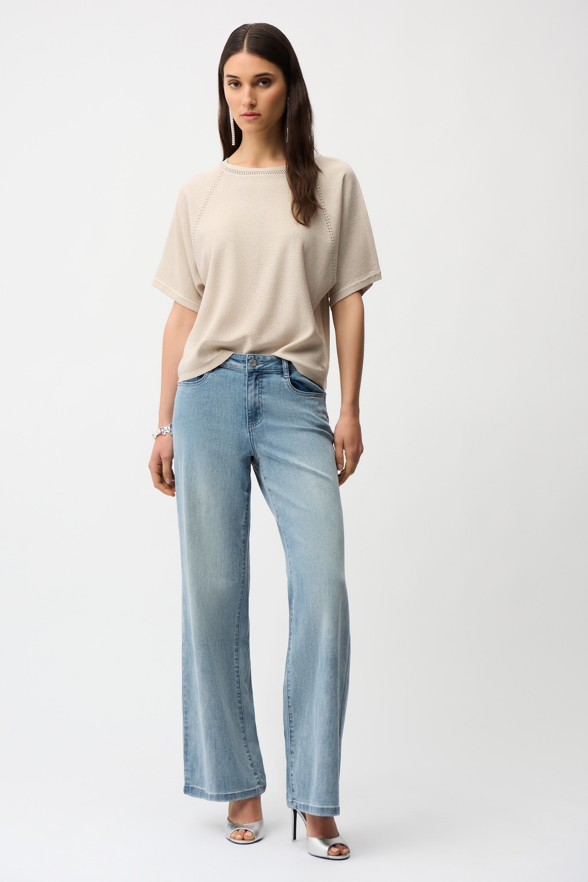 Goldie Light Blue Wide Leg Jeans - 251968S26