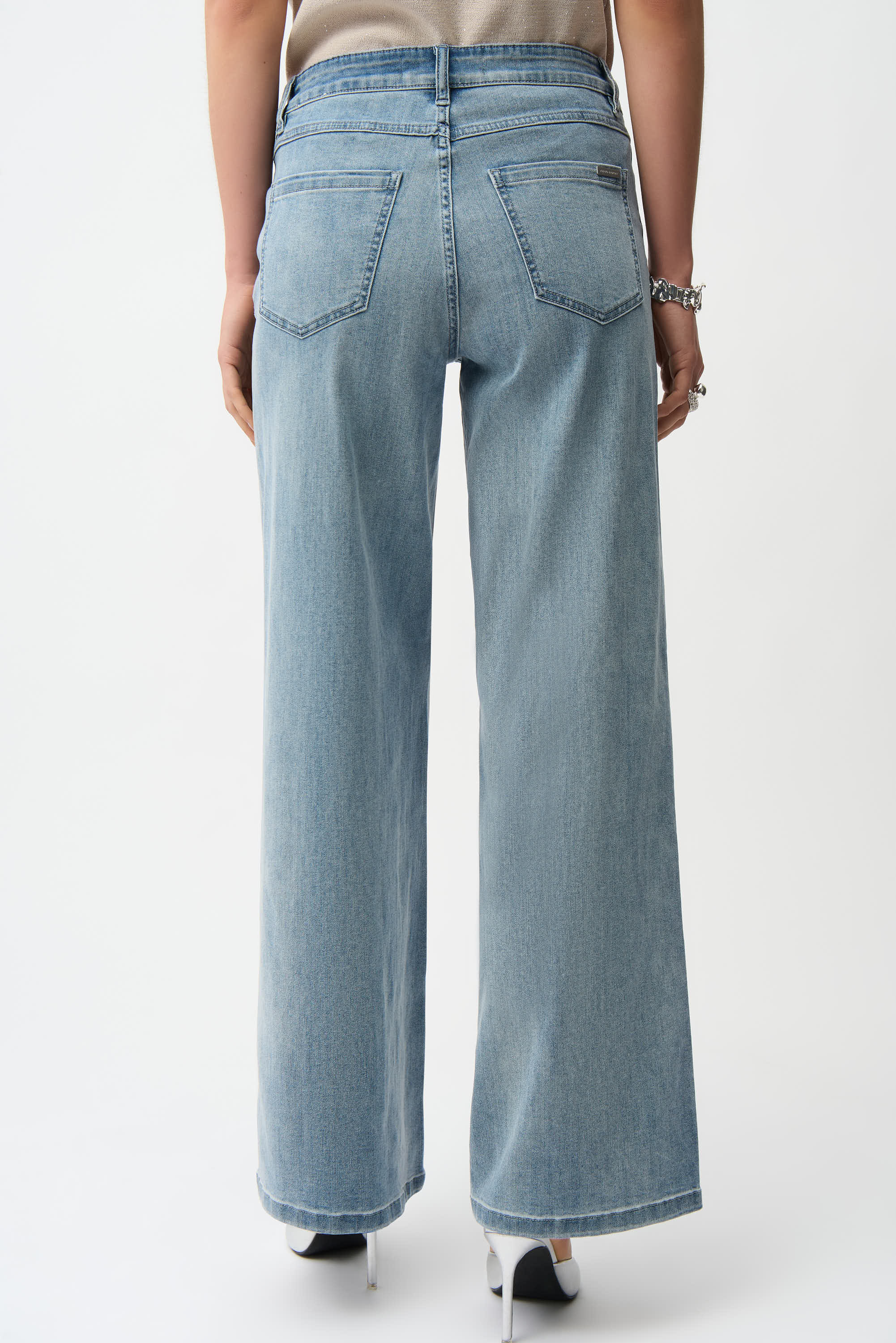 Goldie Light Blue Wide Leg Jeans - 251968S26