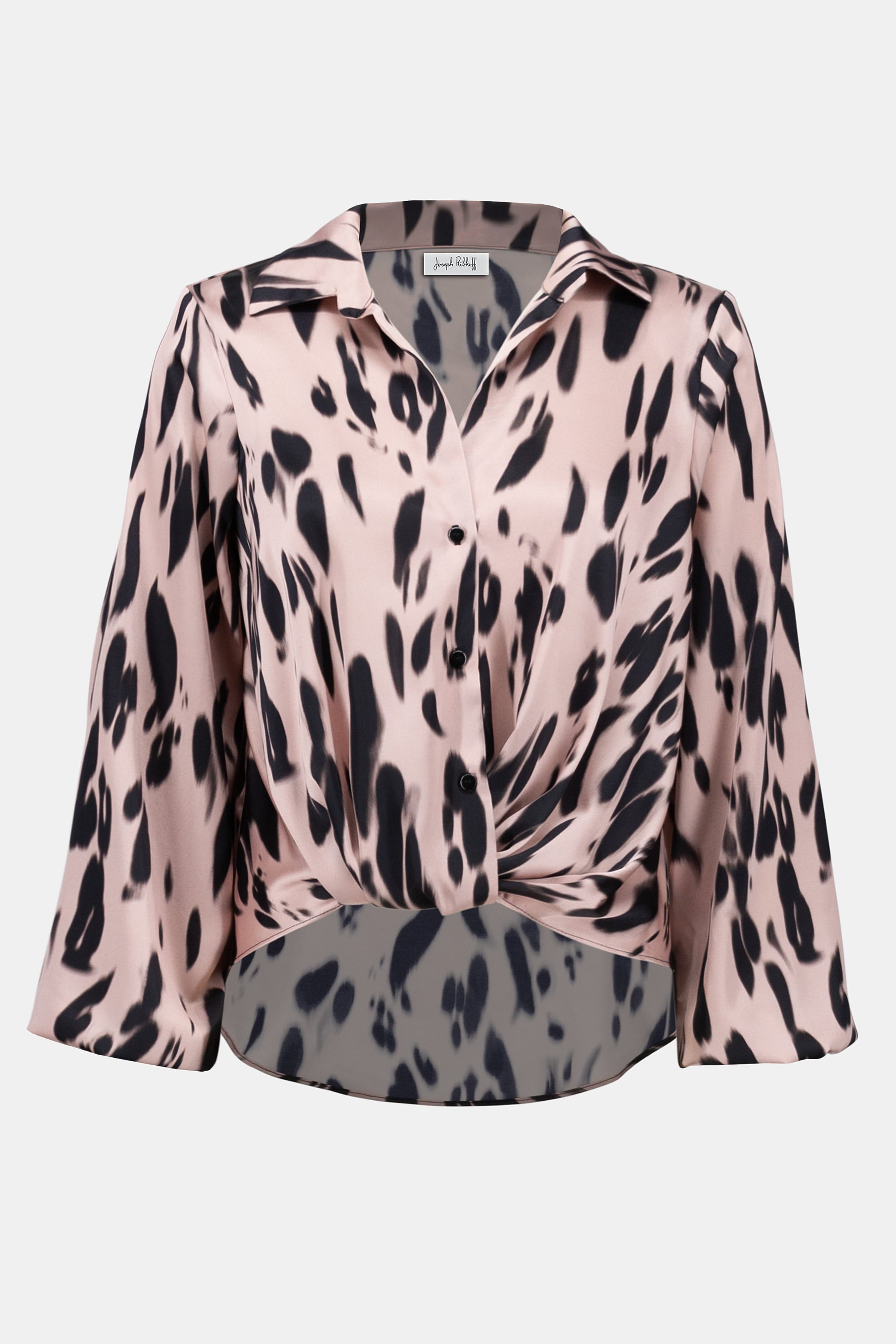 Pink & Black Print Blouse - 253059