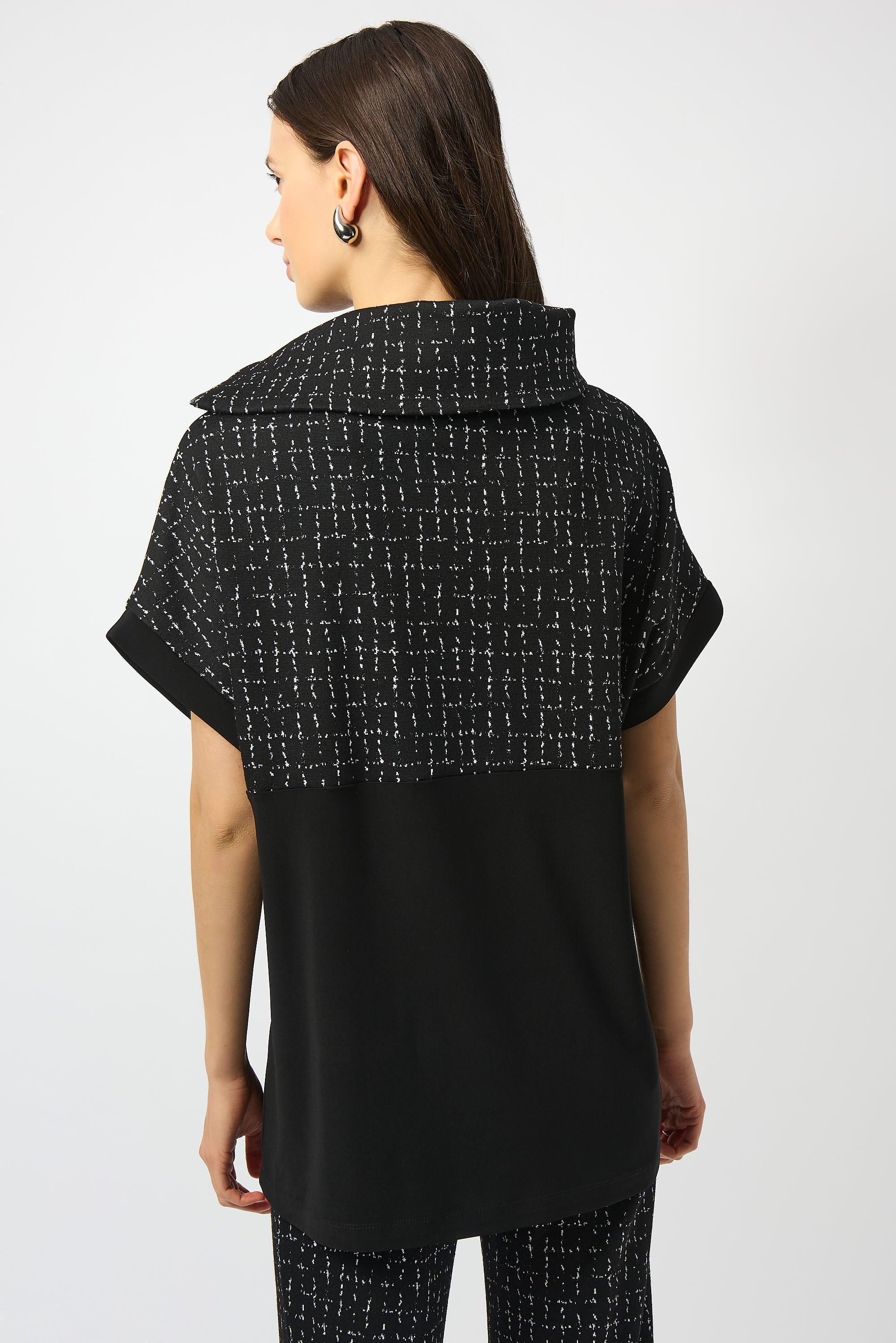 Black & Off White Tunic Top - 253234