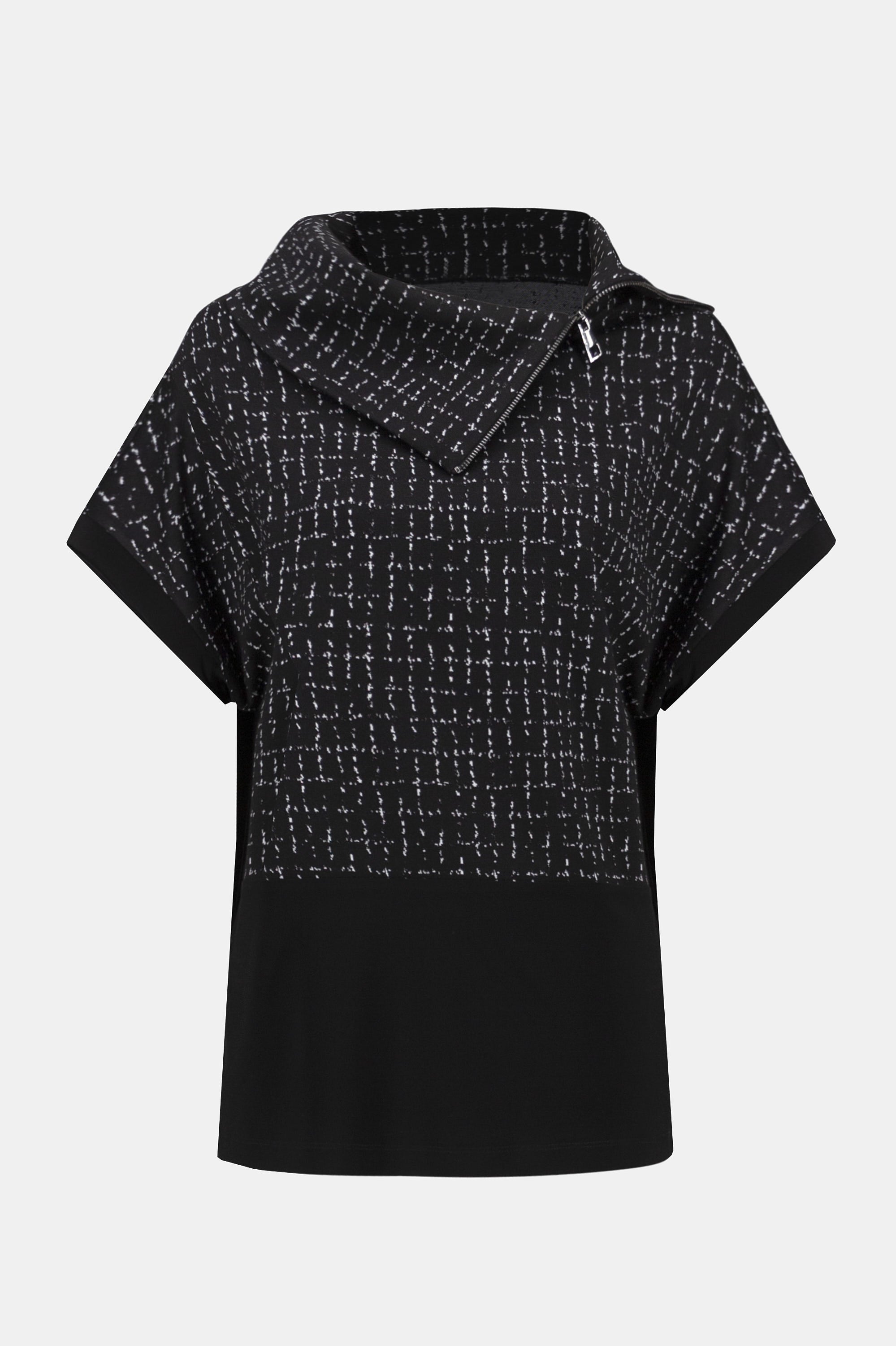 Black & Off White Tunic Top - 253234