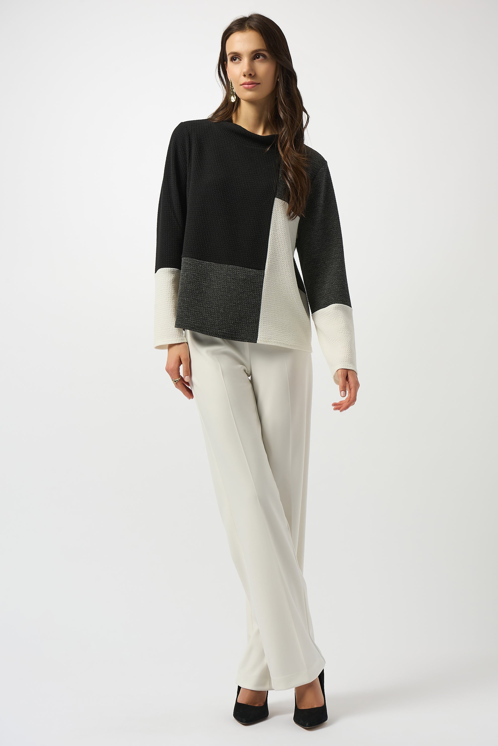 Black Colourblock Sweater - 253236