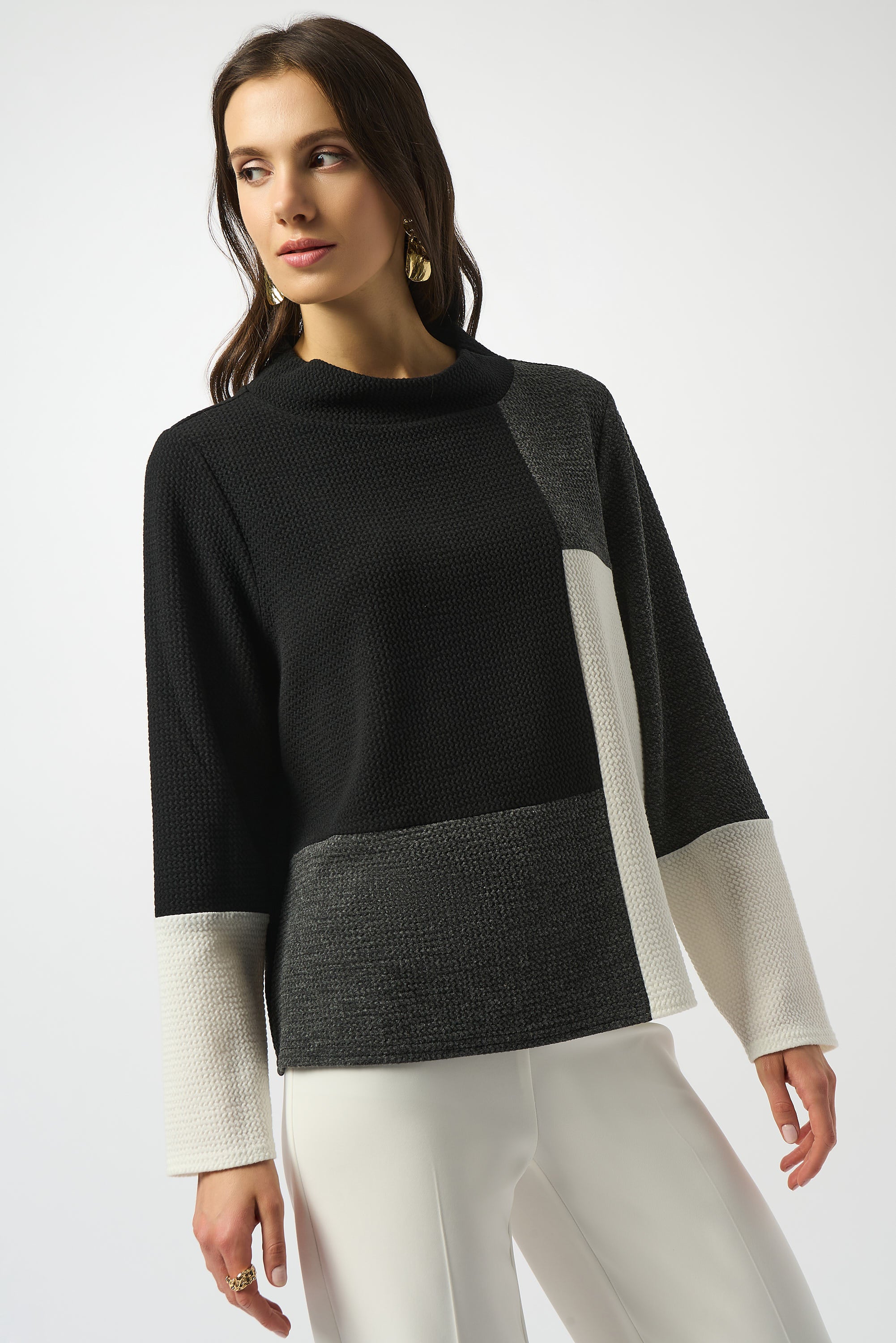 Black Colourblock Sweater - 253236