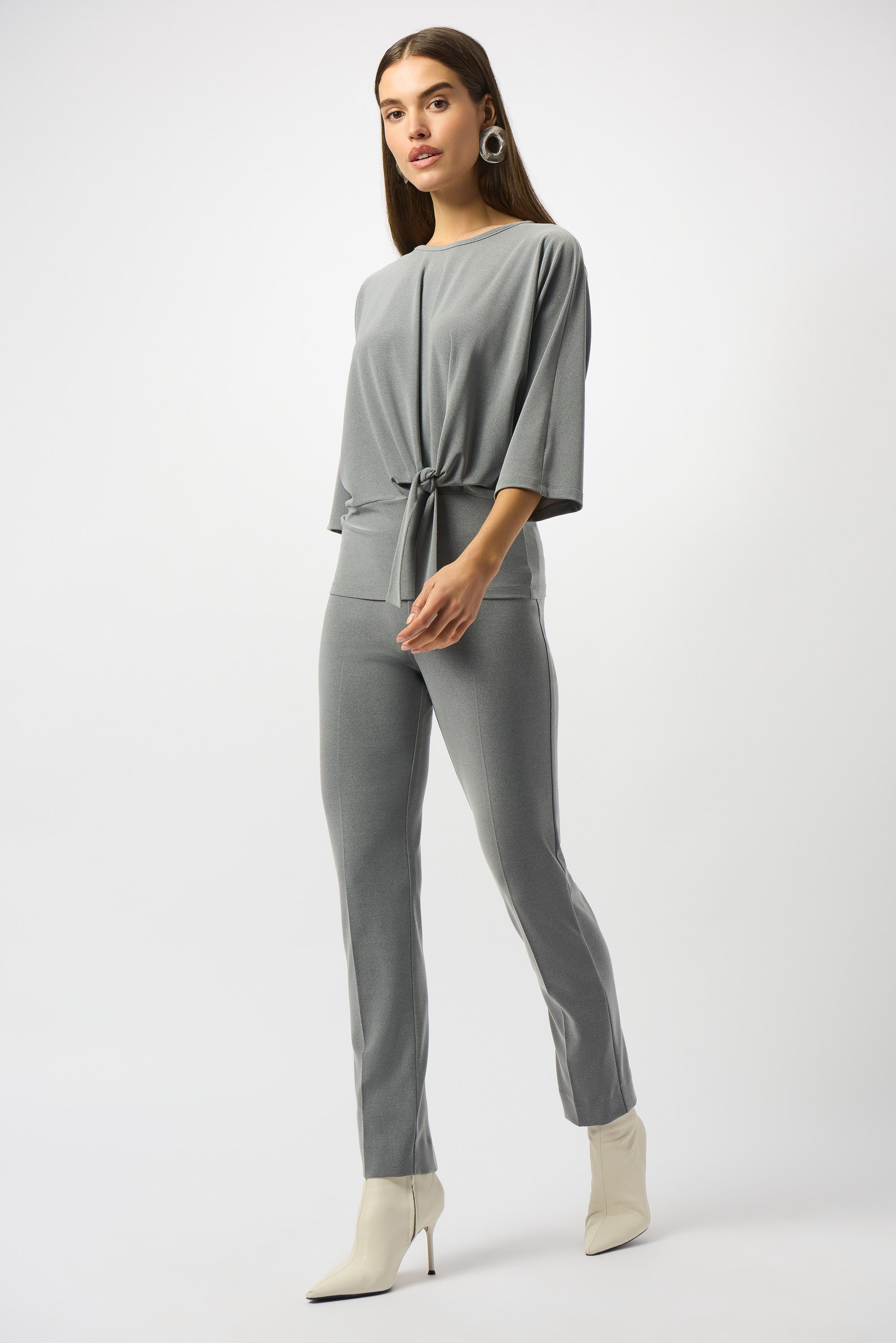 Grey Melange Pants - 253295