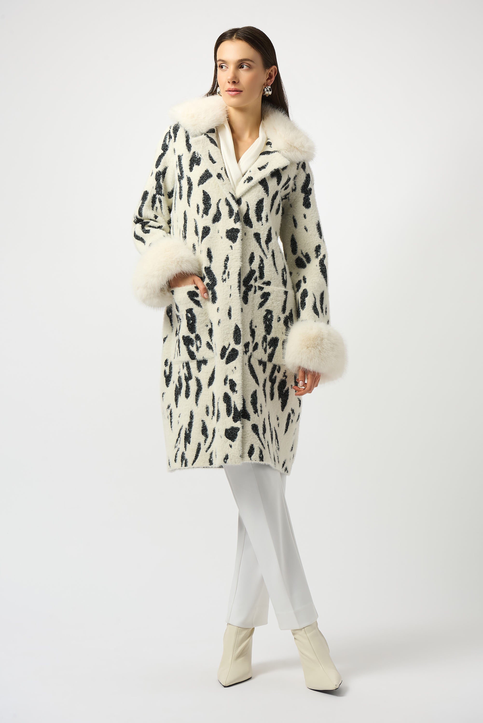 Winter White Animal Print Coat - 253904