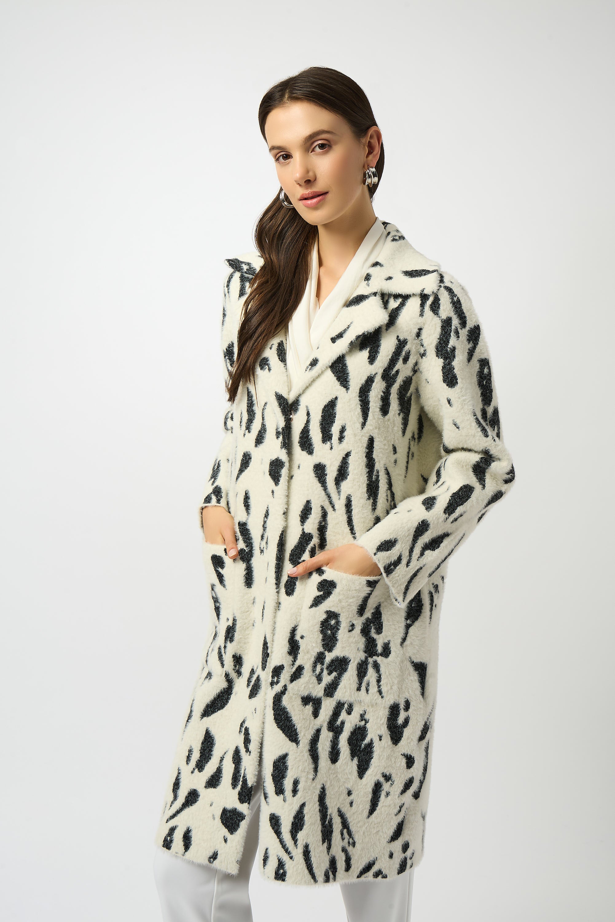 Winter White Animal Print Coat - 253904