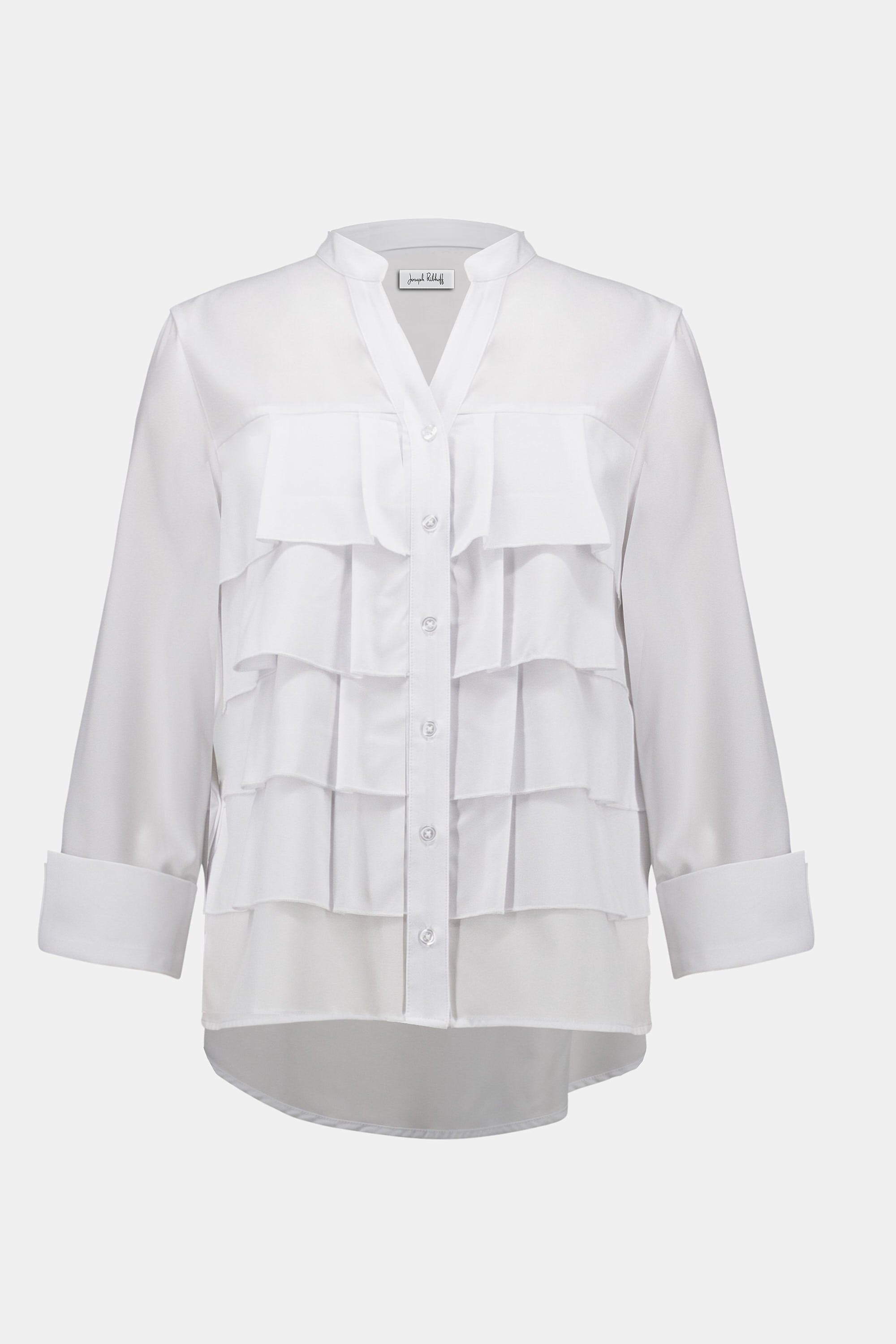 Optic White Layered Frill Shirt - 253944