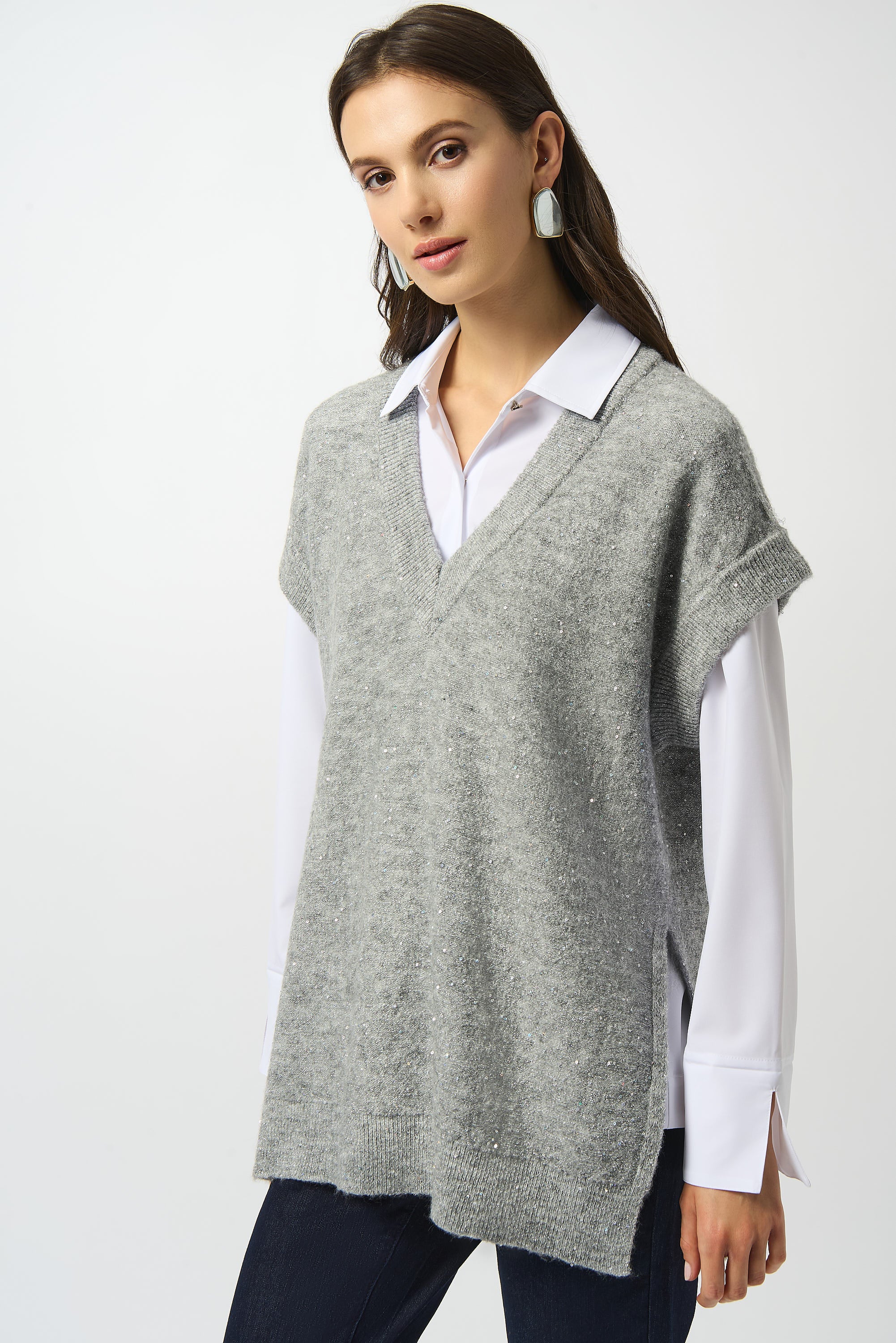 Grey Sparkle Tabard Pullover - 253957