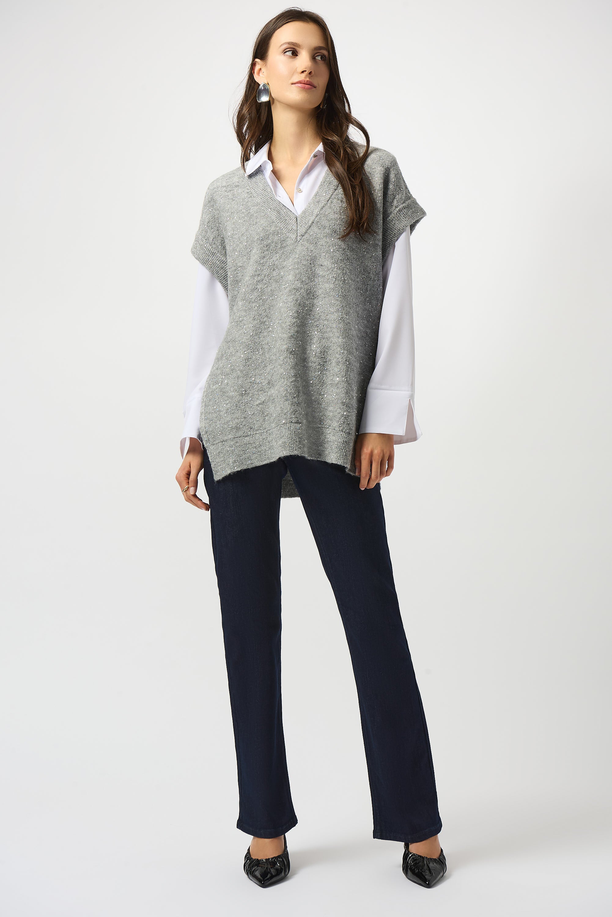 Grey Sparkle Tabard Pullover - 253957