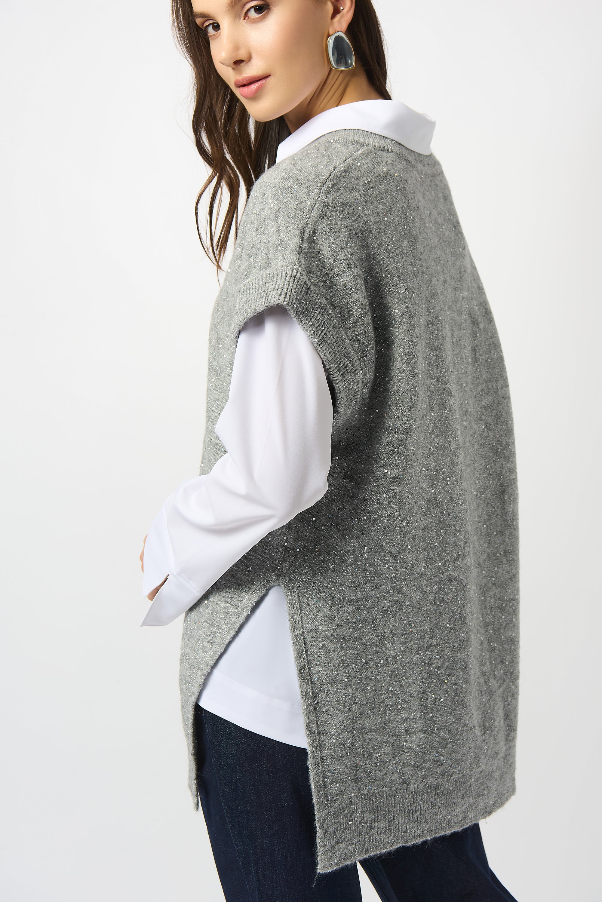 Grey Sparkle Tabard Pullover - 253957